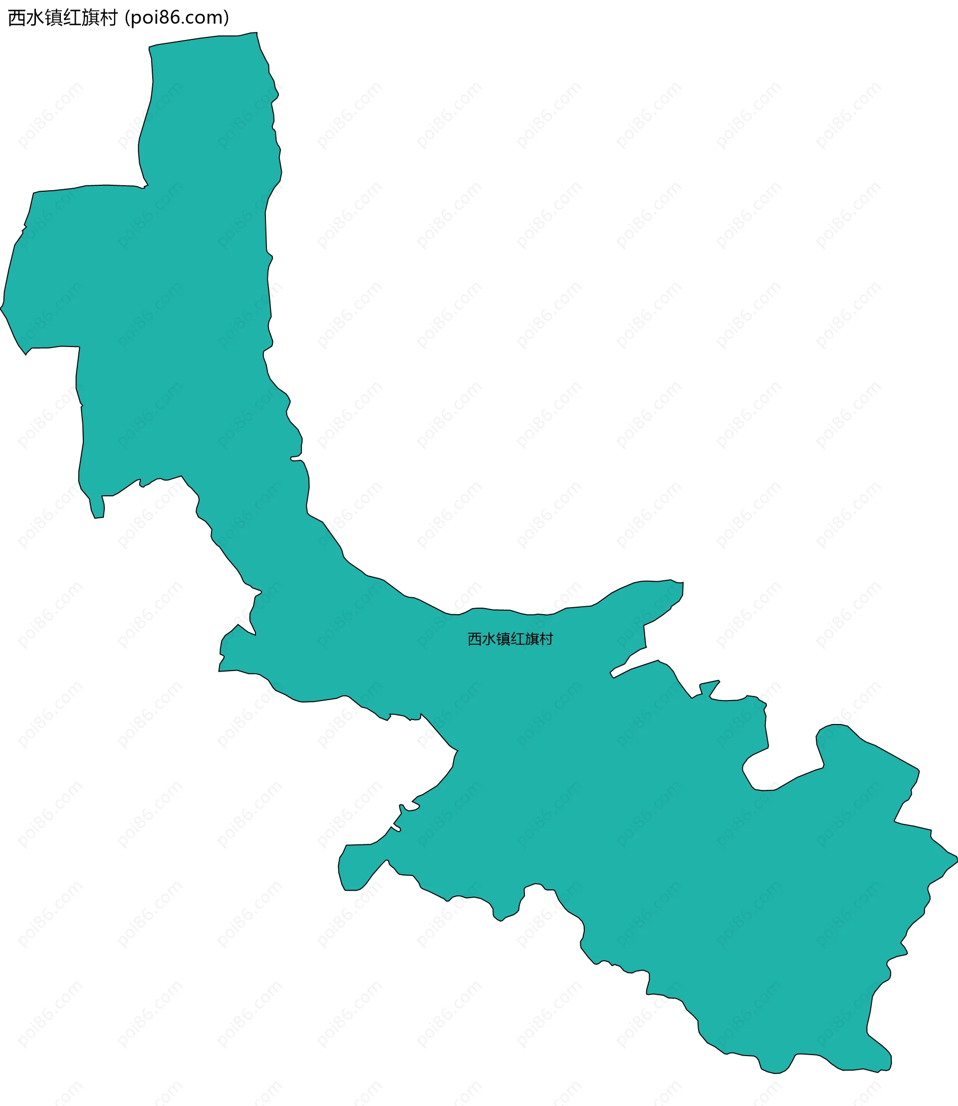 西水镇红旗村边界地图