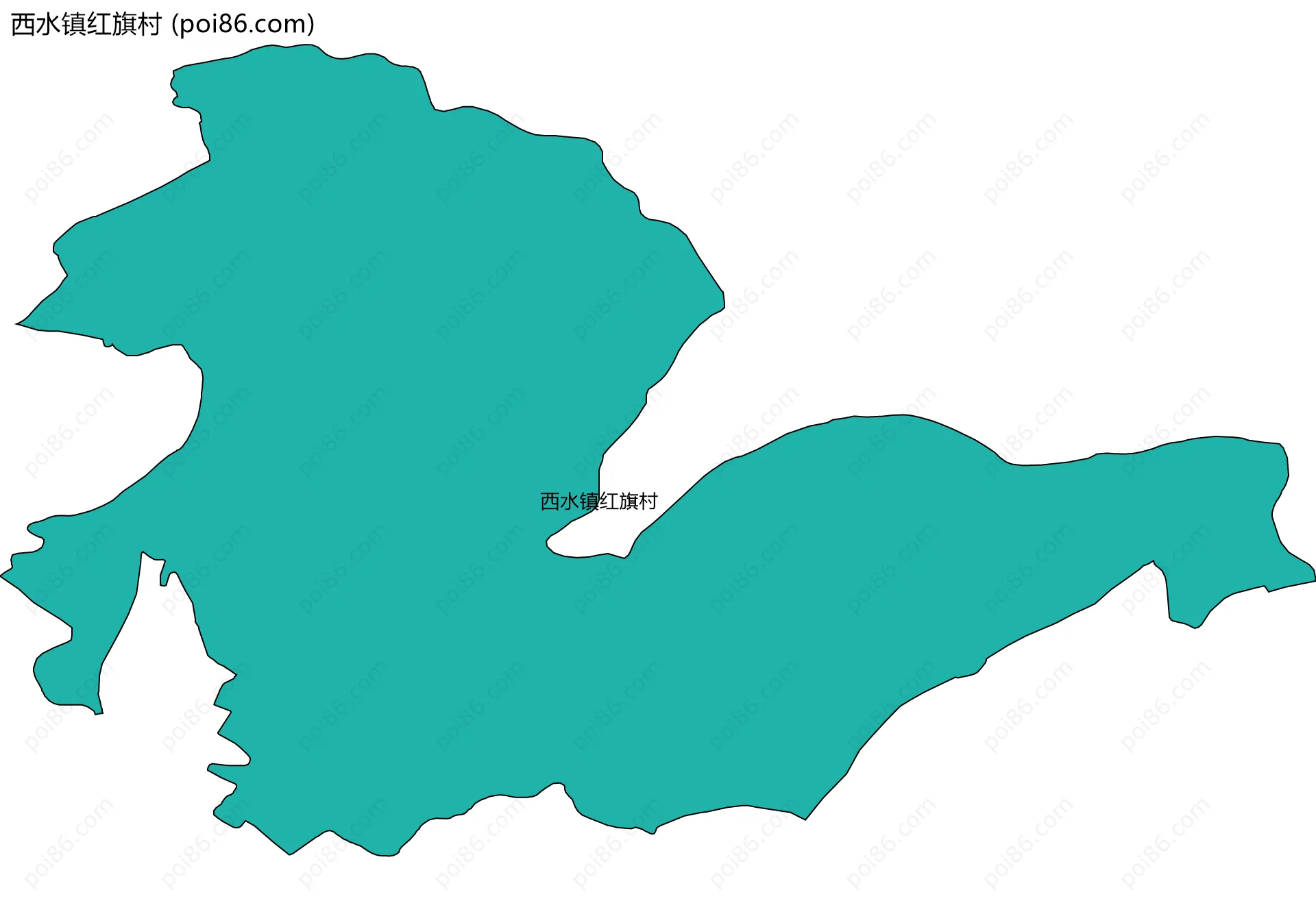 西水镇红旗村边界地图