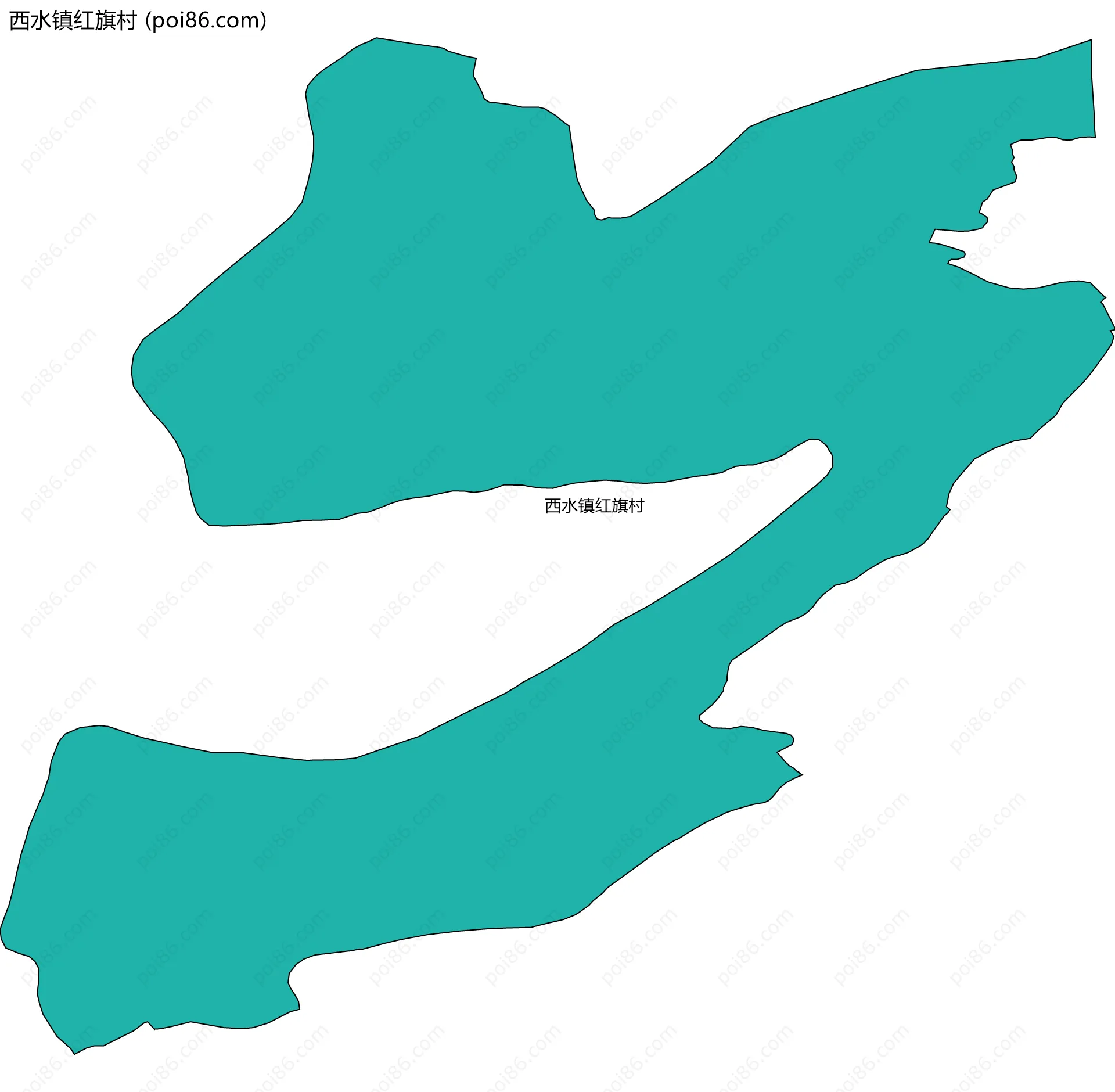 西水镇红旗村边界地图