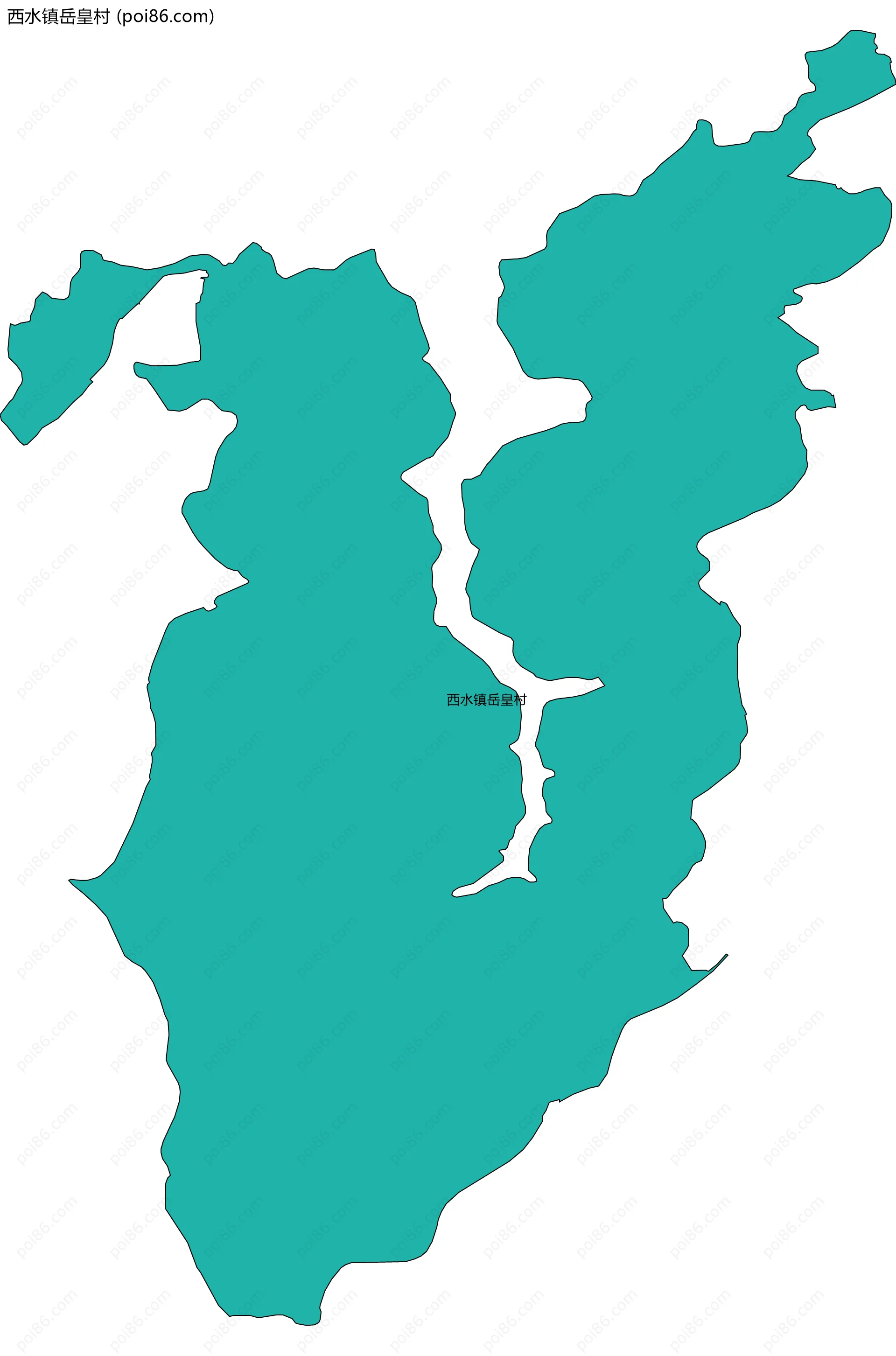 西水镇岳皇村边界地图