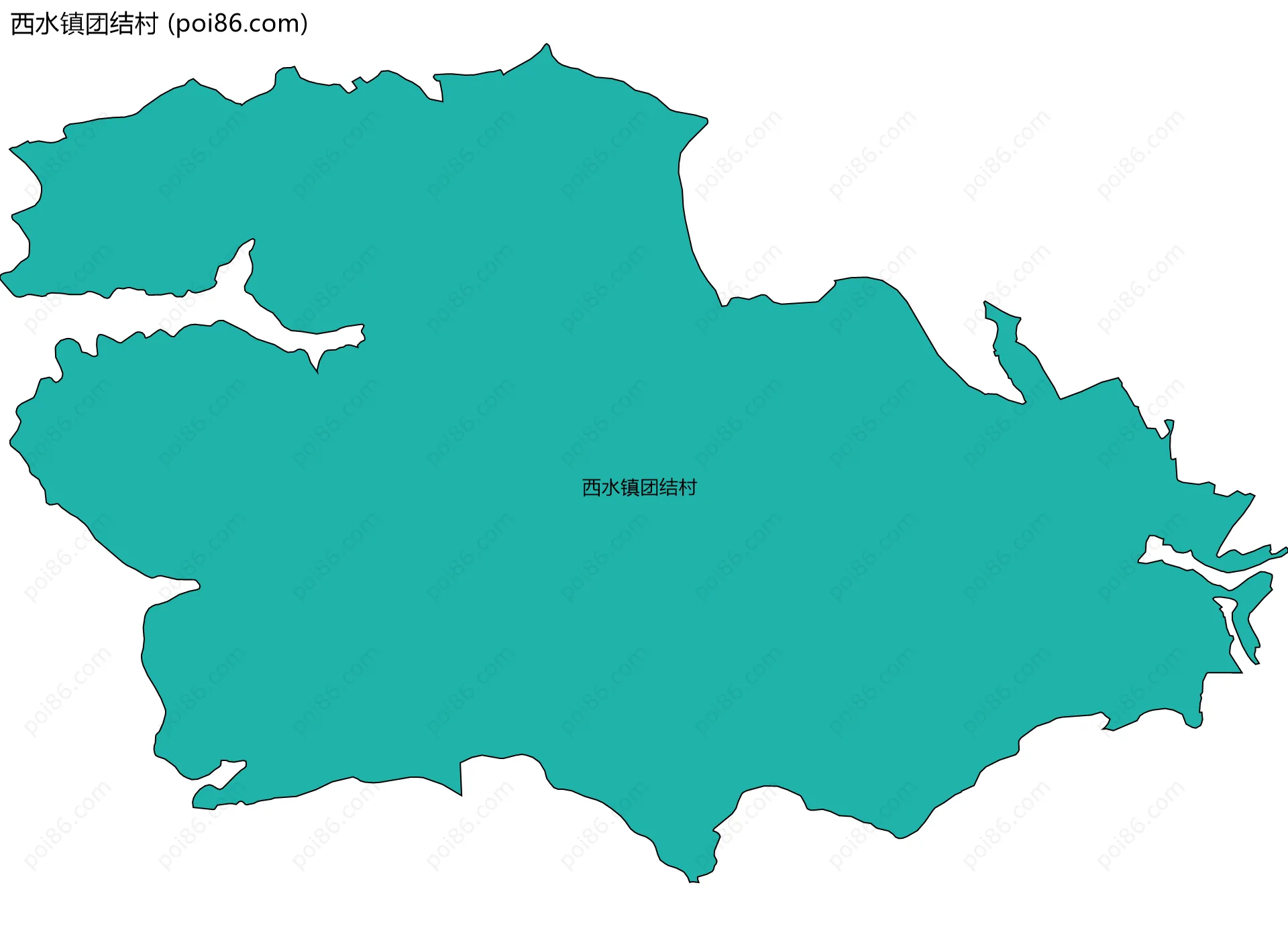 西水镇团结村边界地图