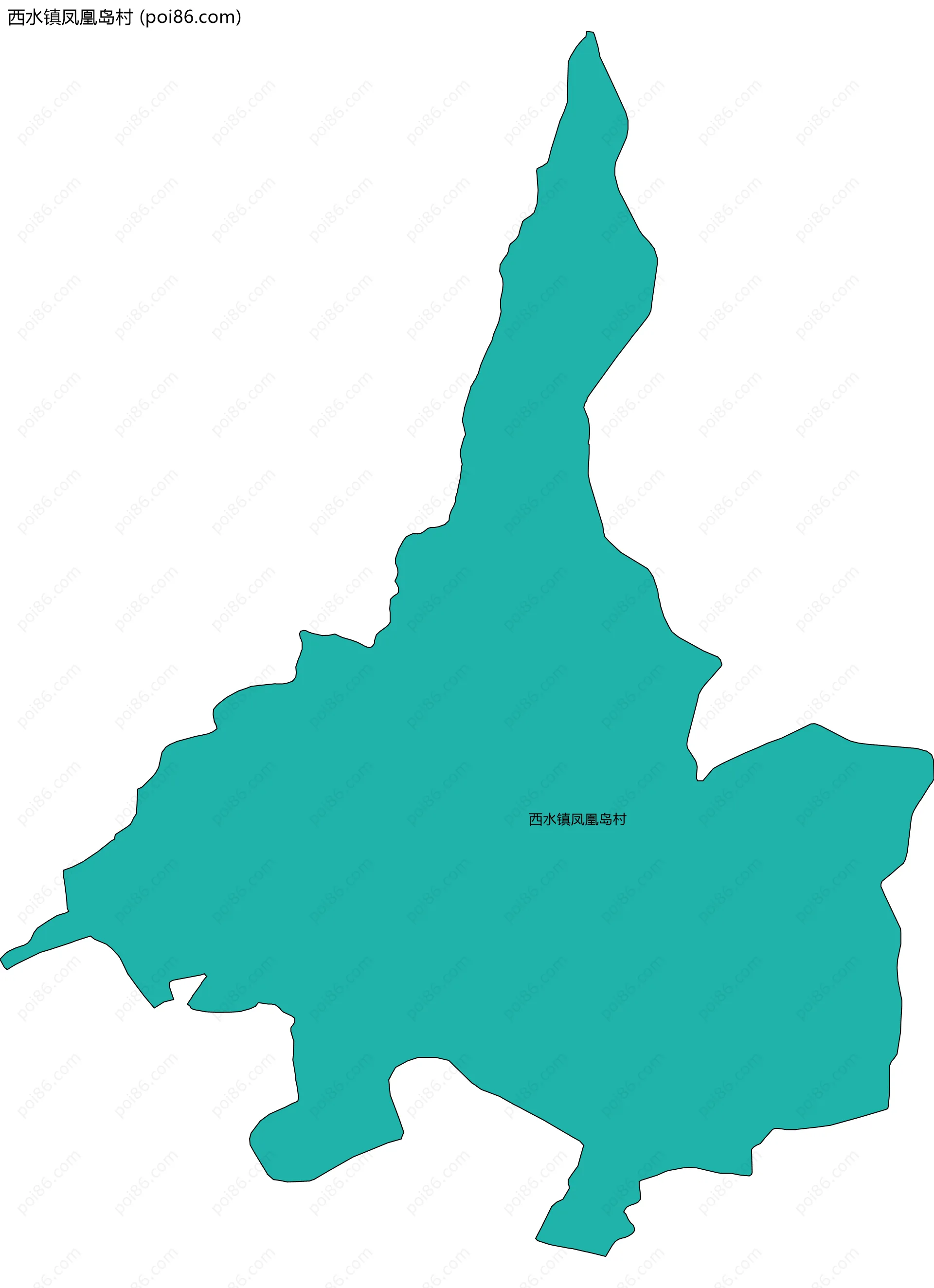 西水镇凤凰岛村边界地图