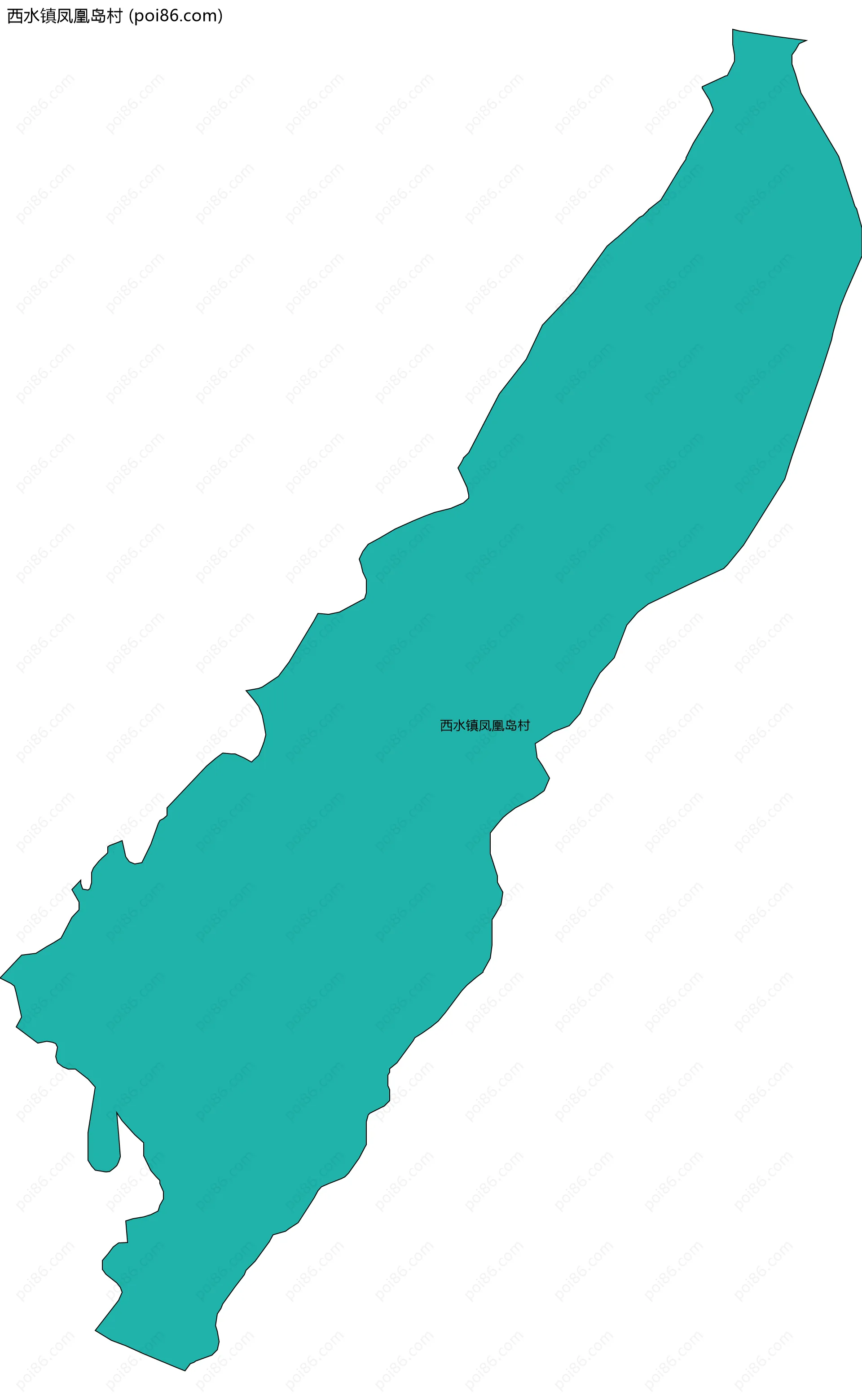 西水镇凤凰岛村边界地图