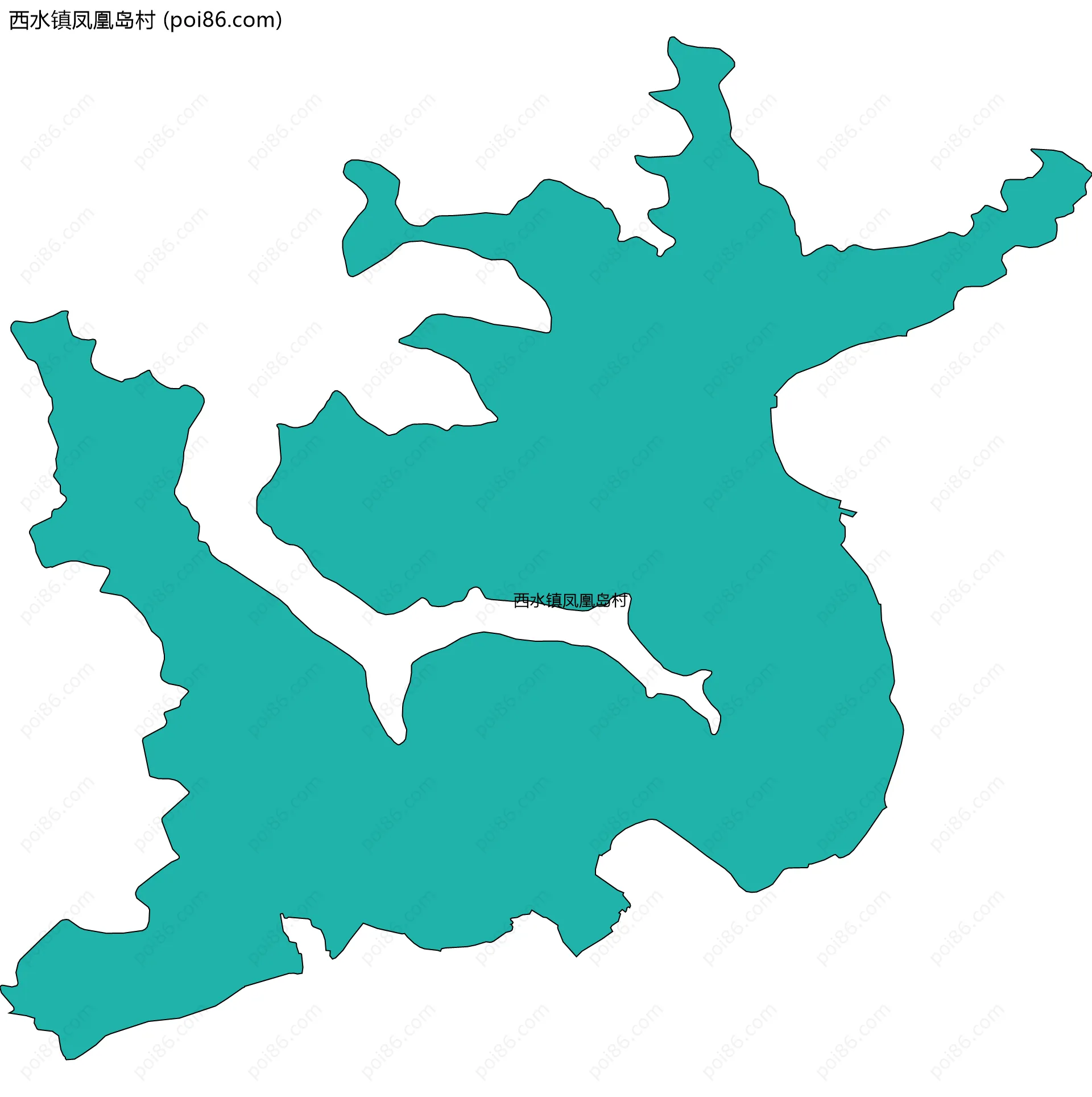 西水镇凤凰岛村边界地图