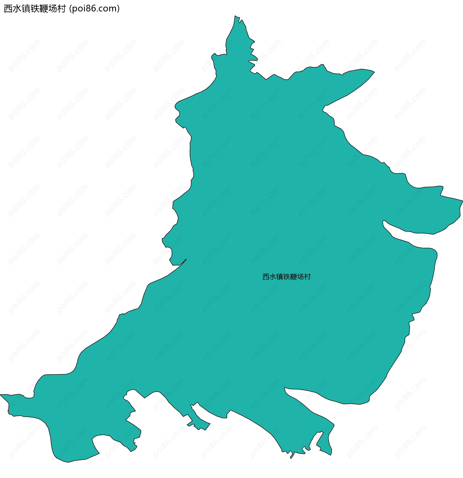 西水镇铁鞭场村边界地图