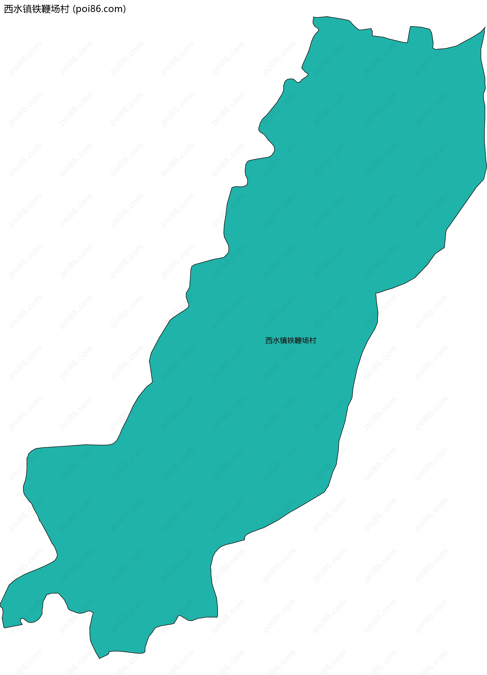 西水镇铁鞭场村边界地图