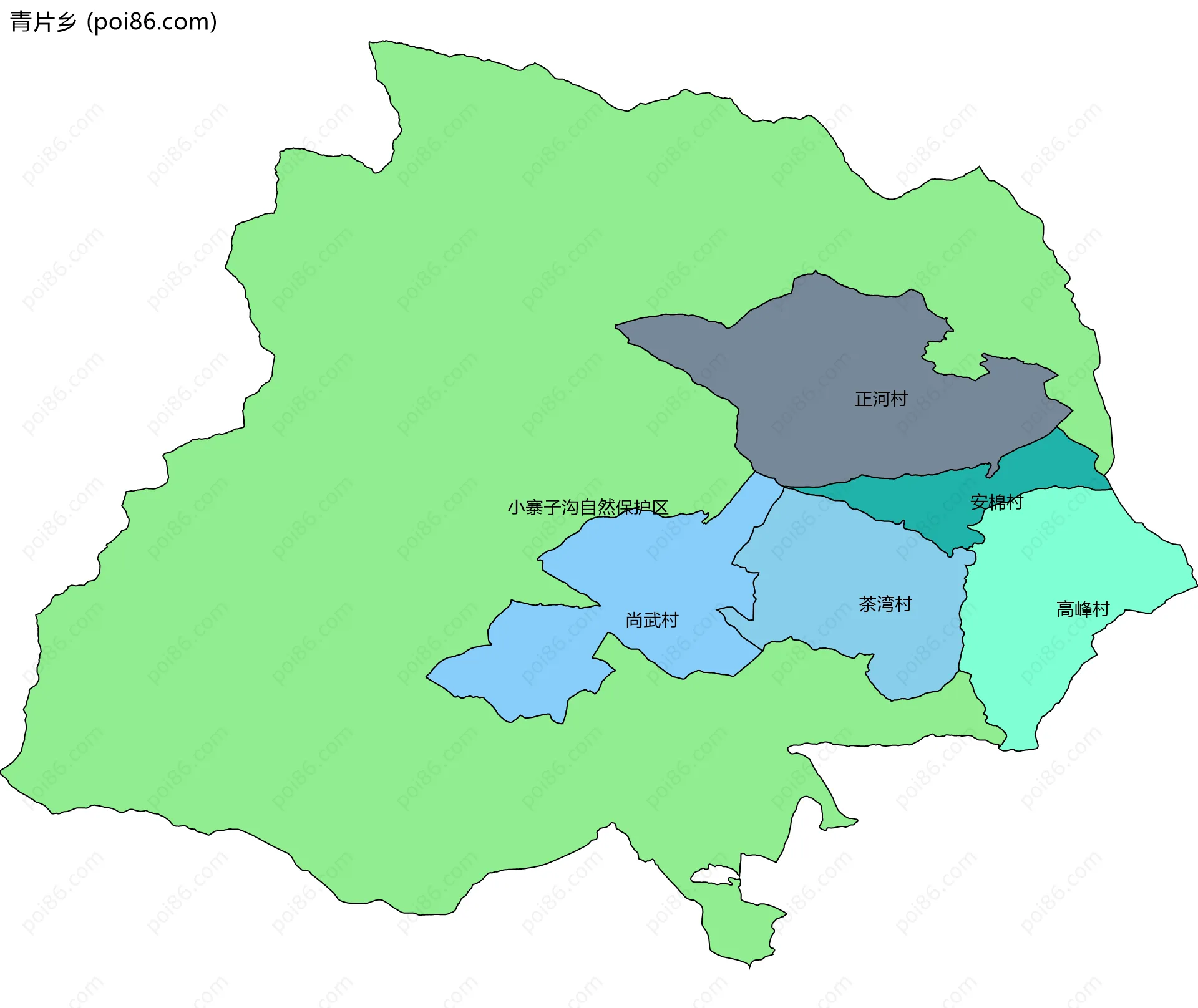 青片乡边界地图(五级行政区划)