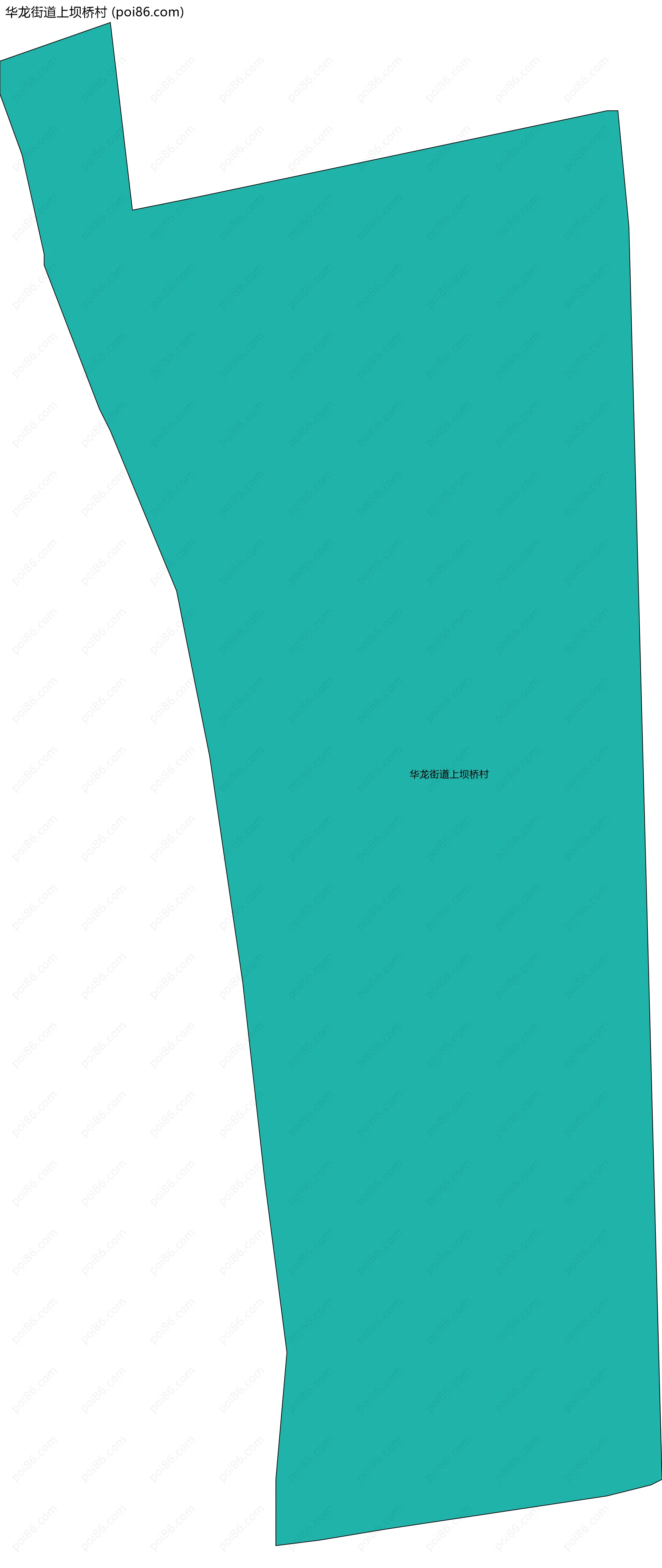 华龙街道上坝桥村边界地图