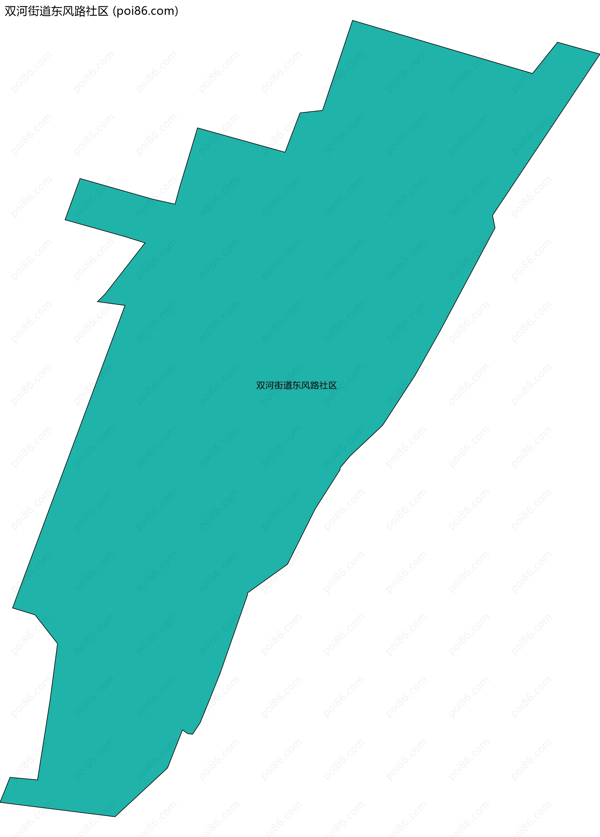双河街道东风路社区边界地图