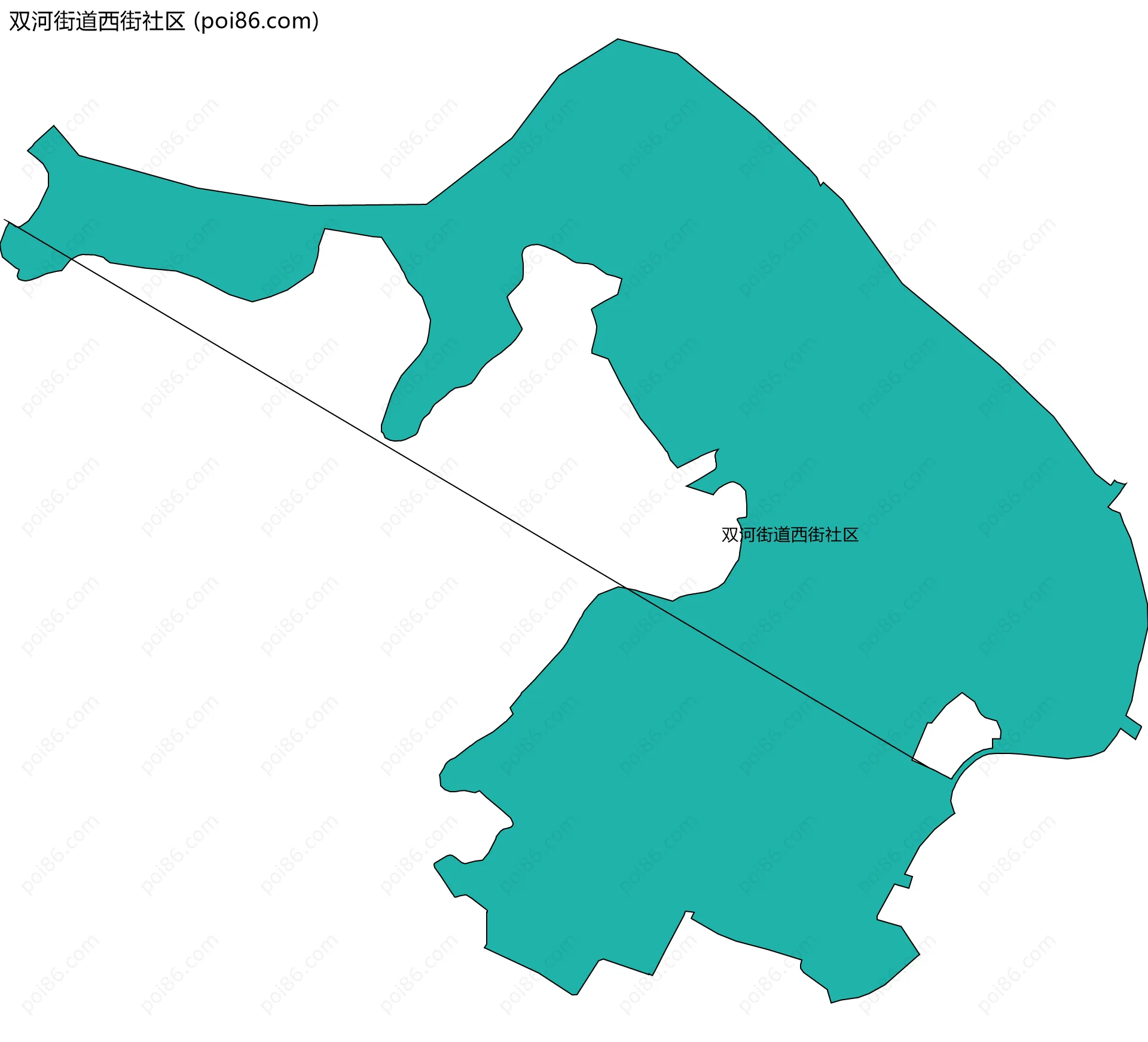 双河街道西街社区边界地图