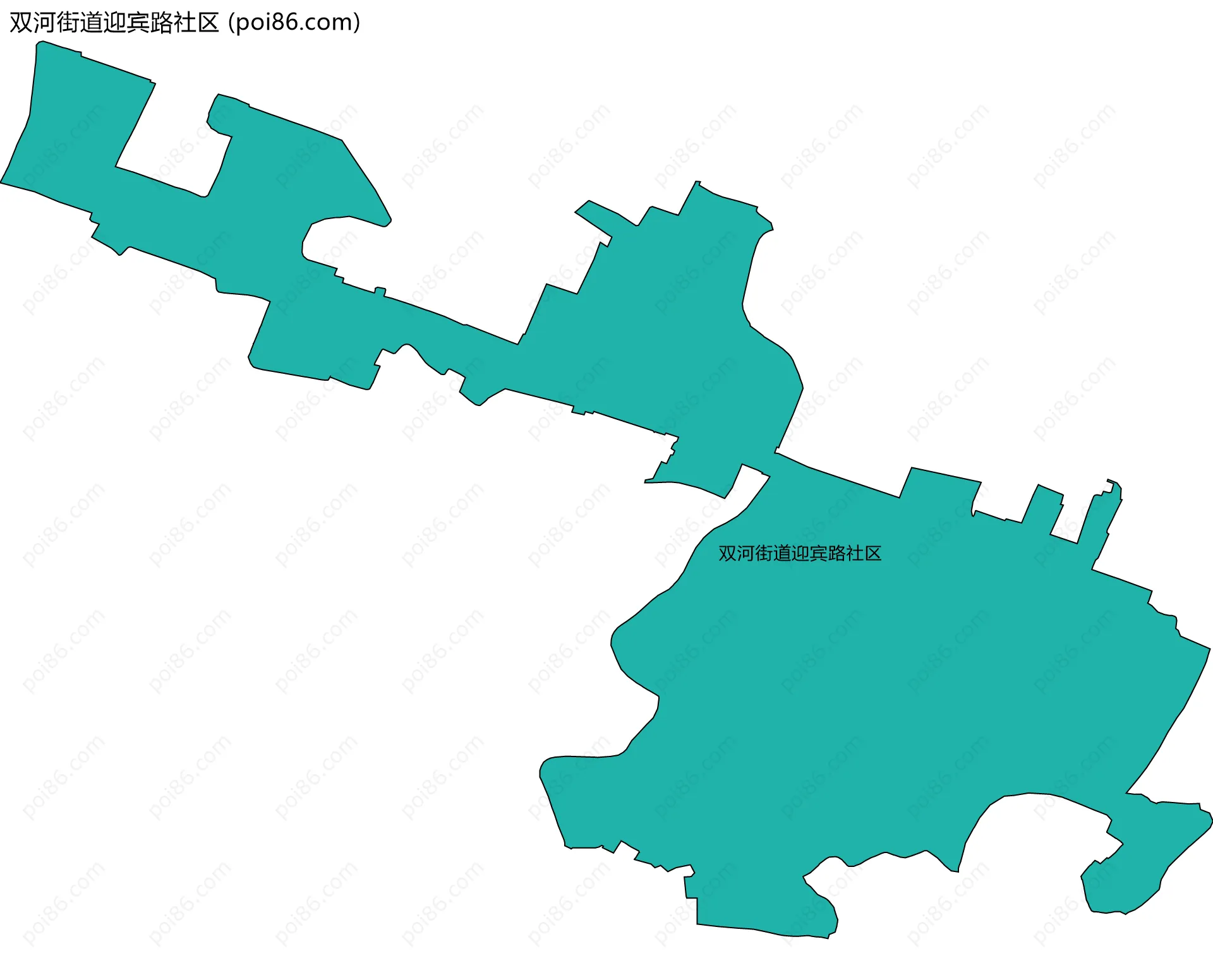 双河街道迎宾路社区边界地图