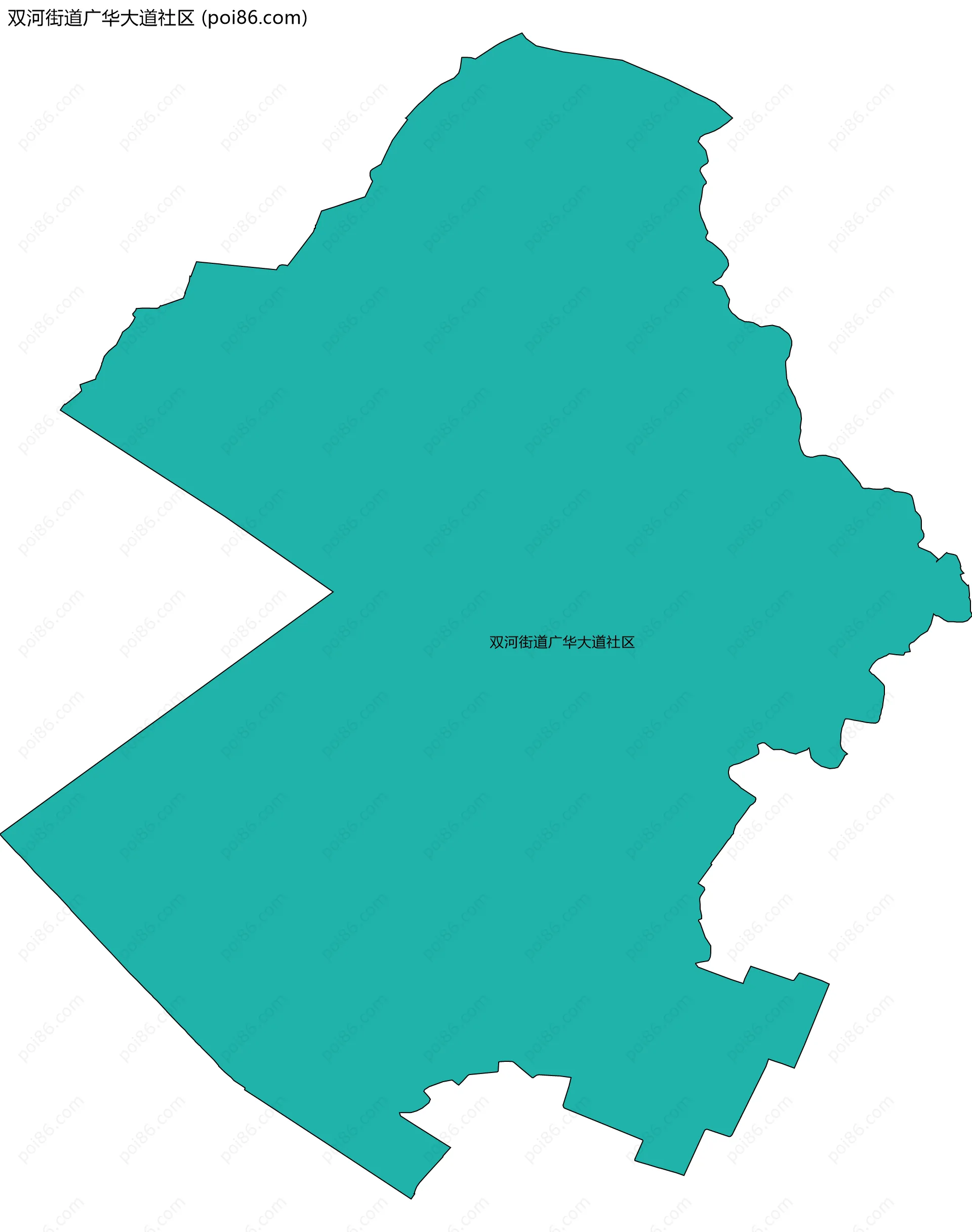 双河街道广华大道社区边界地图