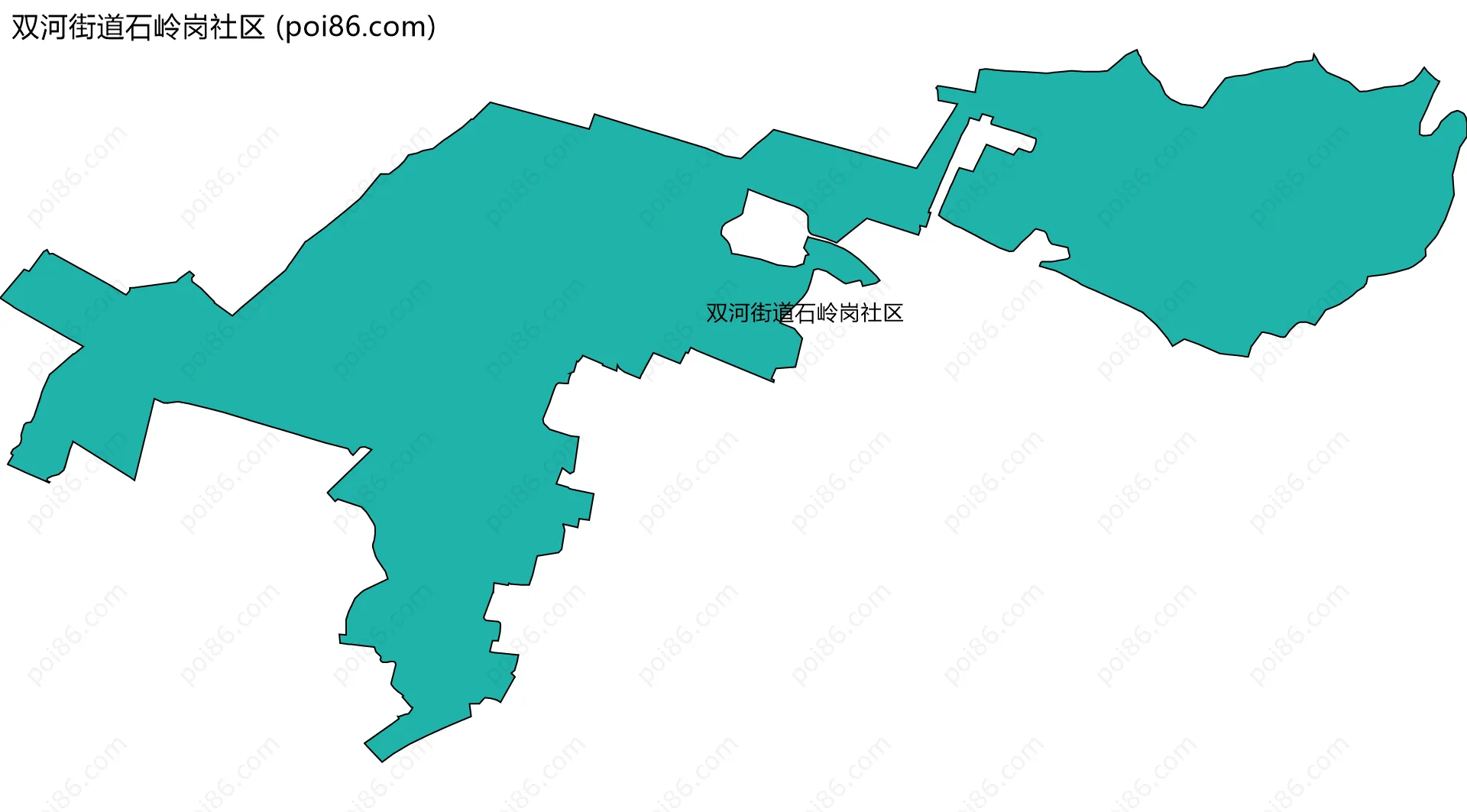 双河街道石岭岗社区边界地图