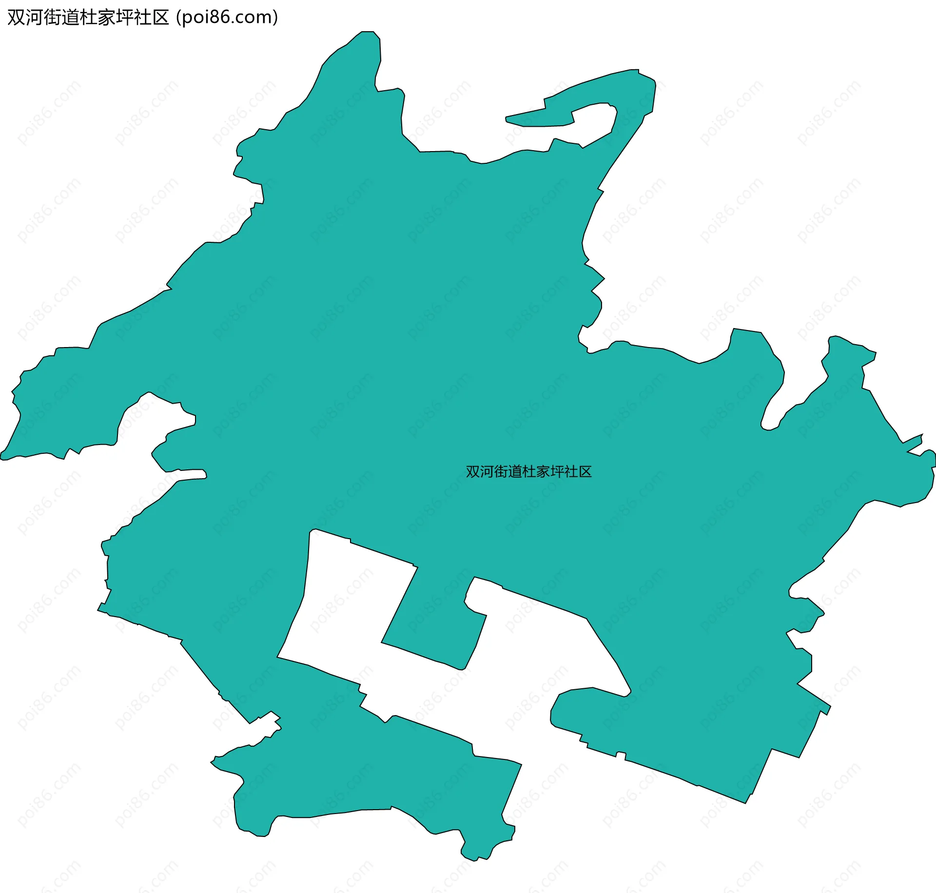 双河街道杜家坪社区边界地图
