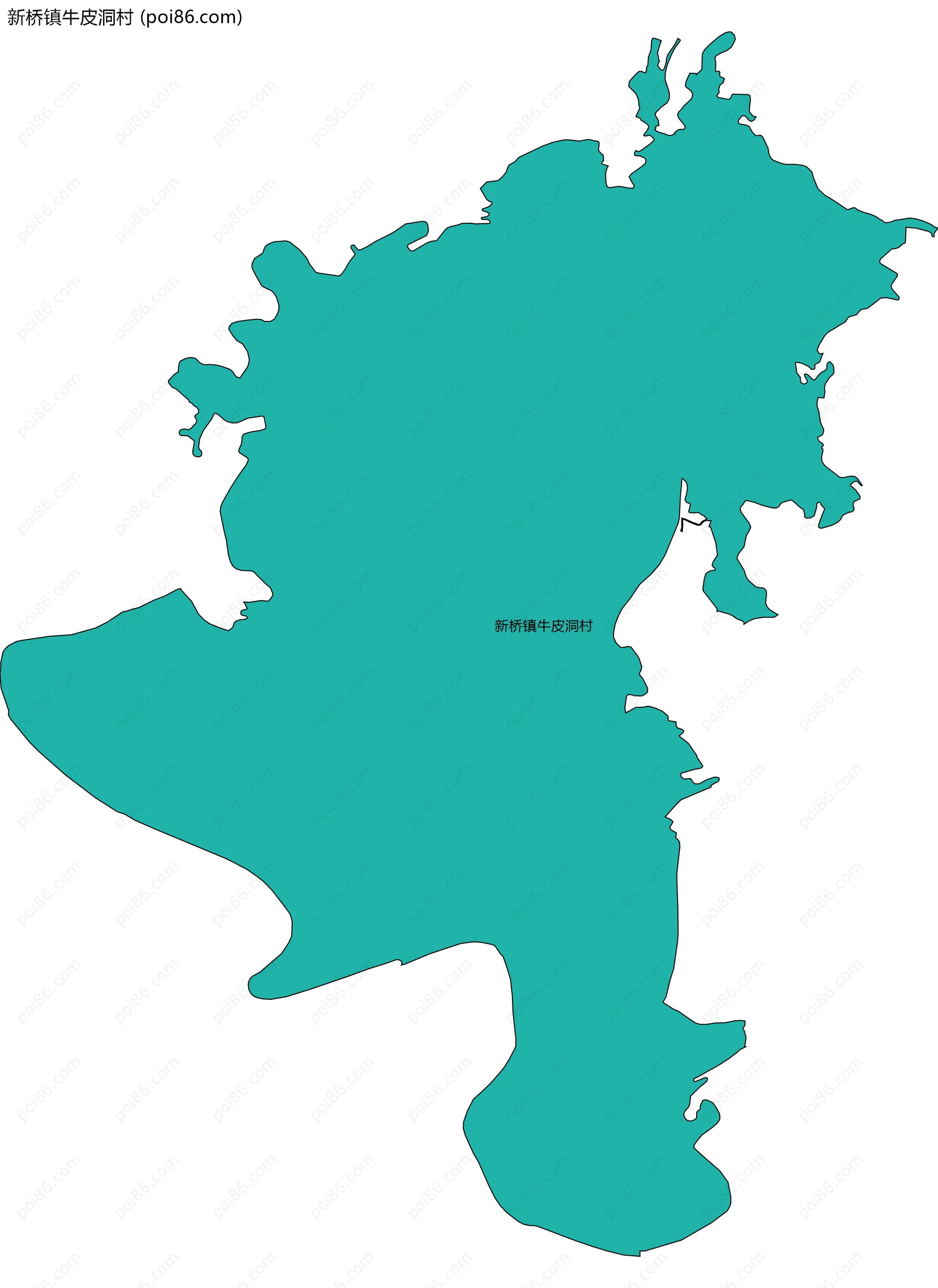 新桥镇牛皮洞村边界地图