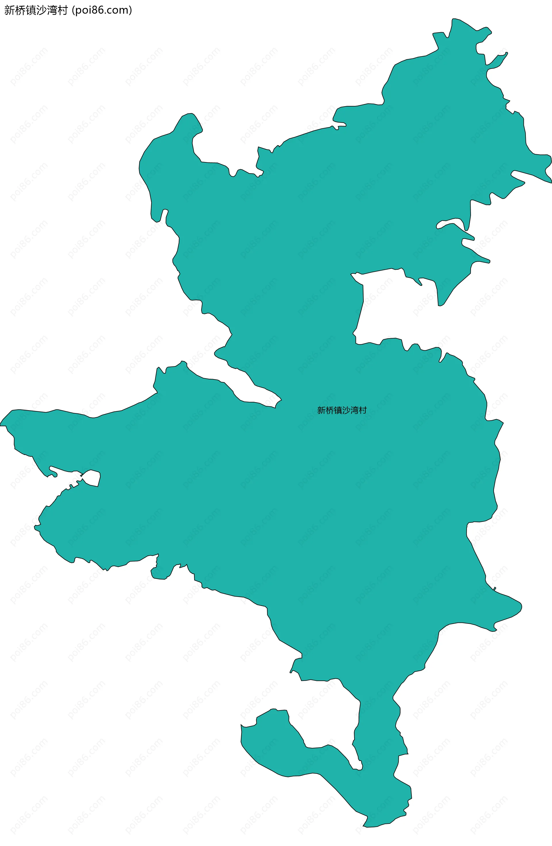 新桥镇沙湾村边界地图