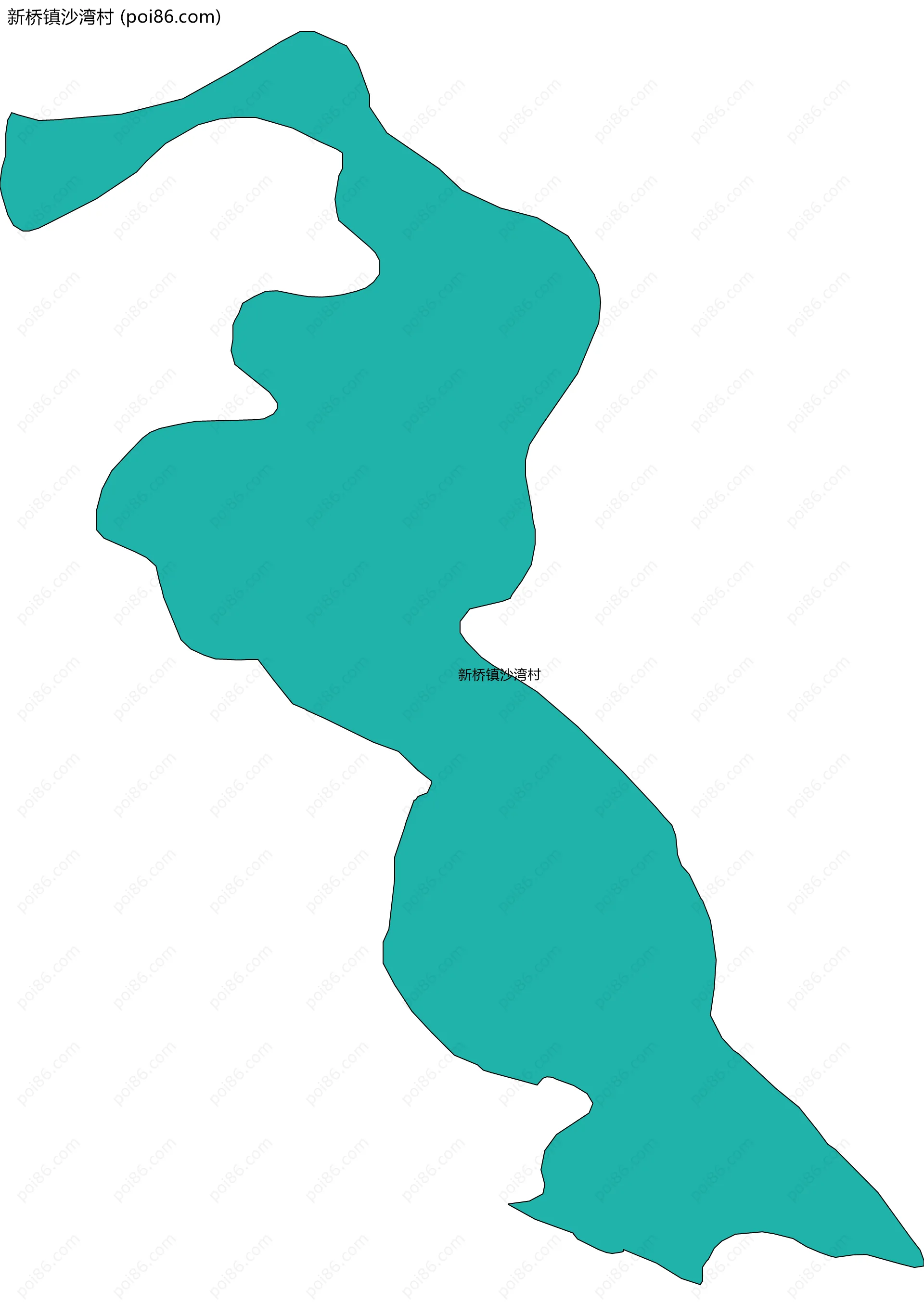 新桥镇沙湾村边界地图