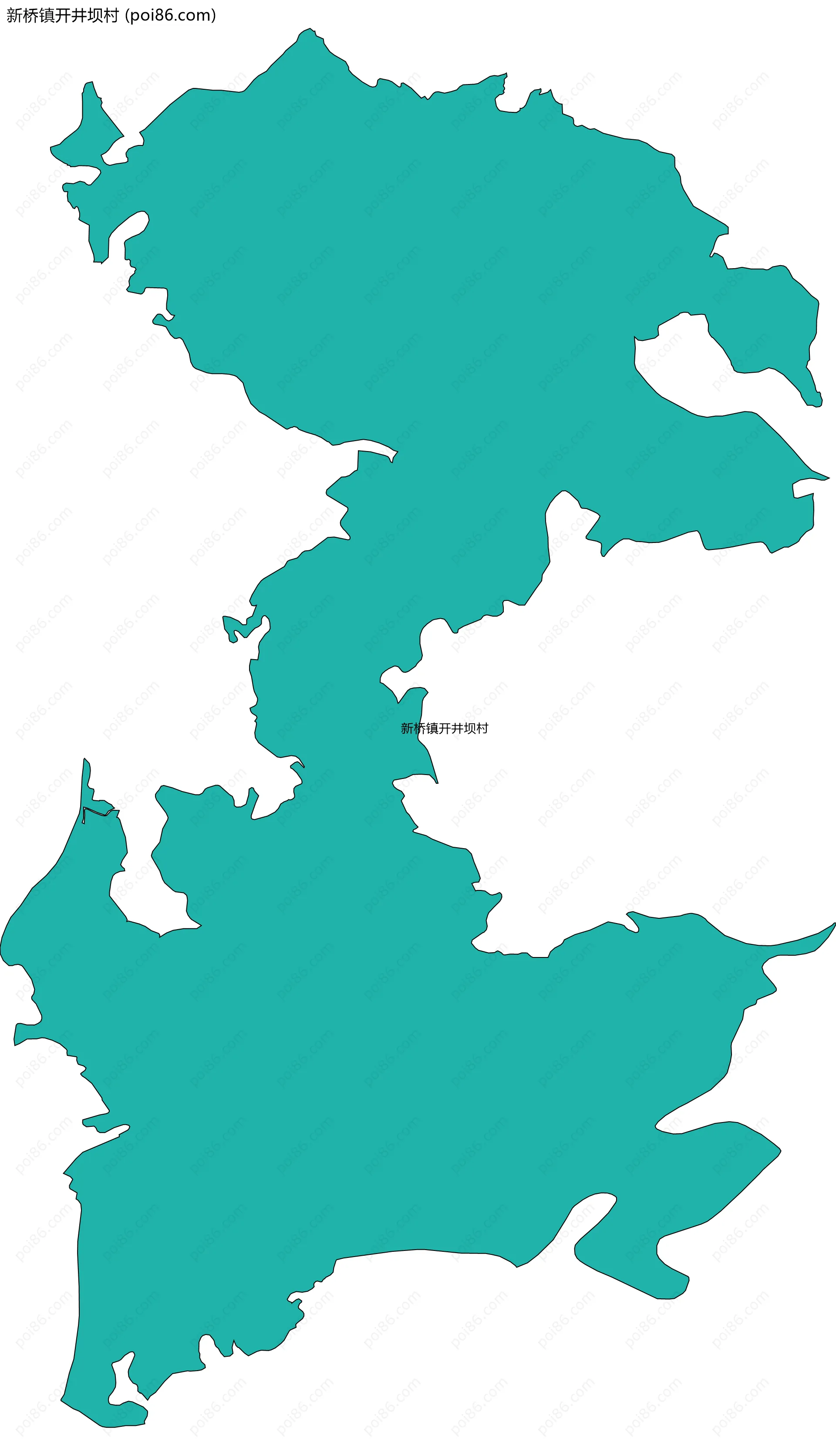 新桥镇开井坝村边界地图