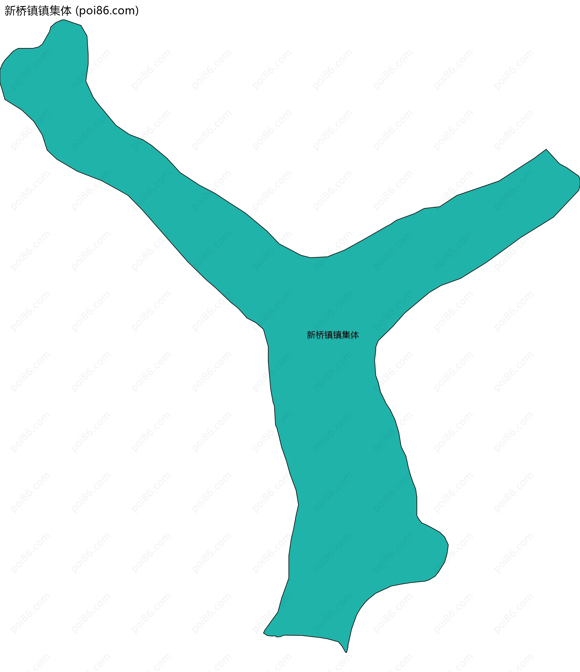 新桥镇镇集体边界地图