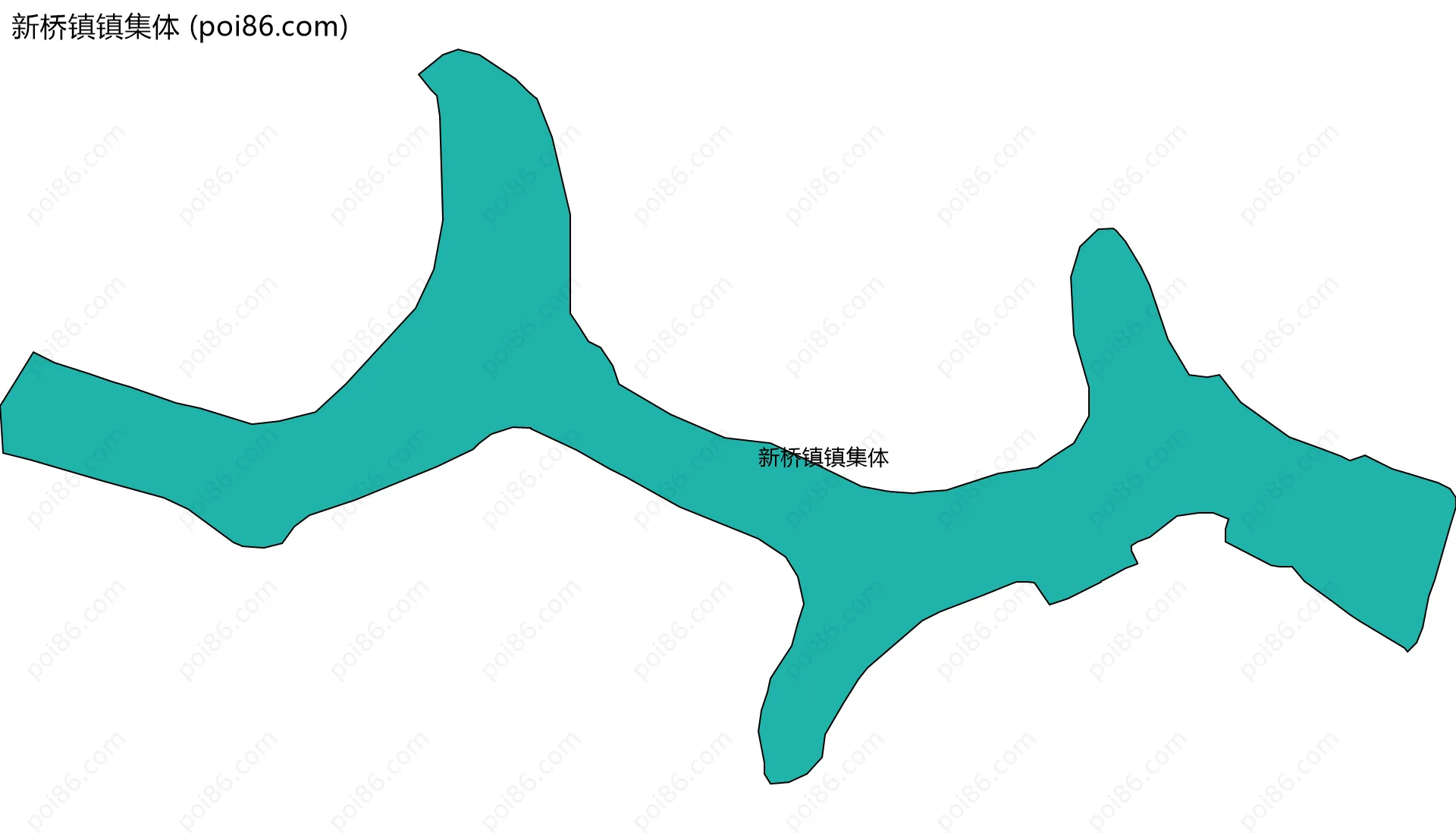 新桥镇镇集体边界地图