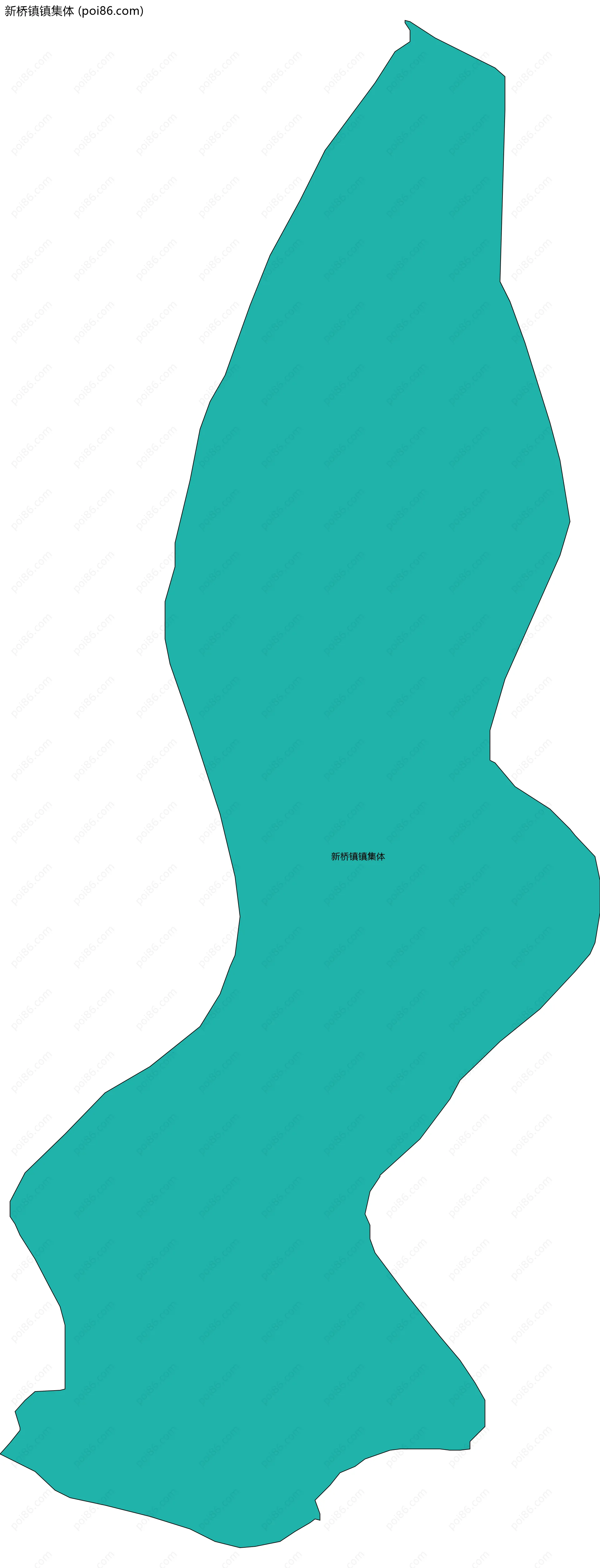 新桥镇镇集体边界地图