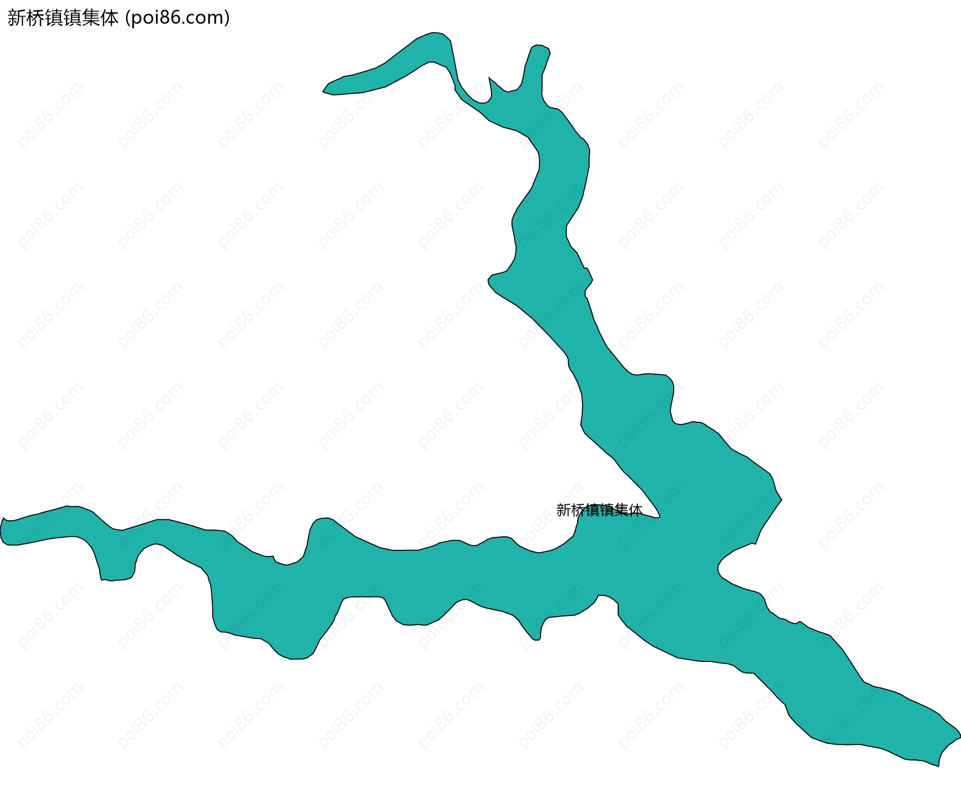 新桥镇镇集体边界地图