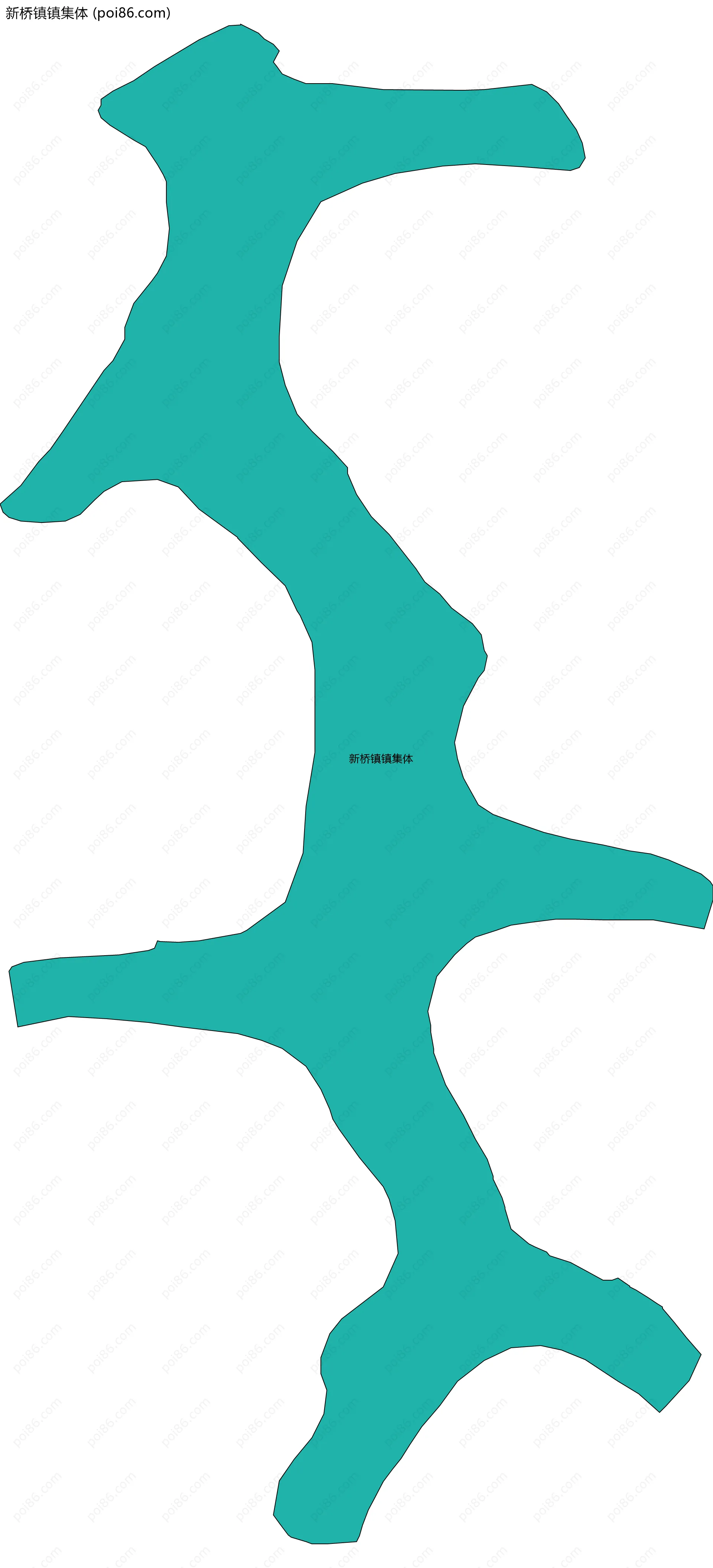 新桥镇镇集体边界地图