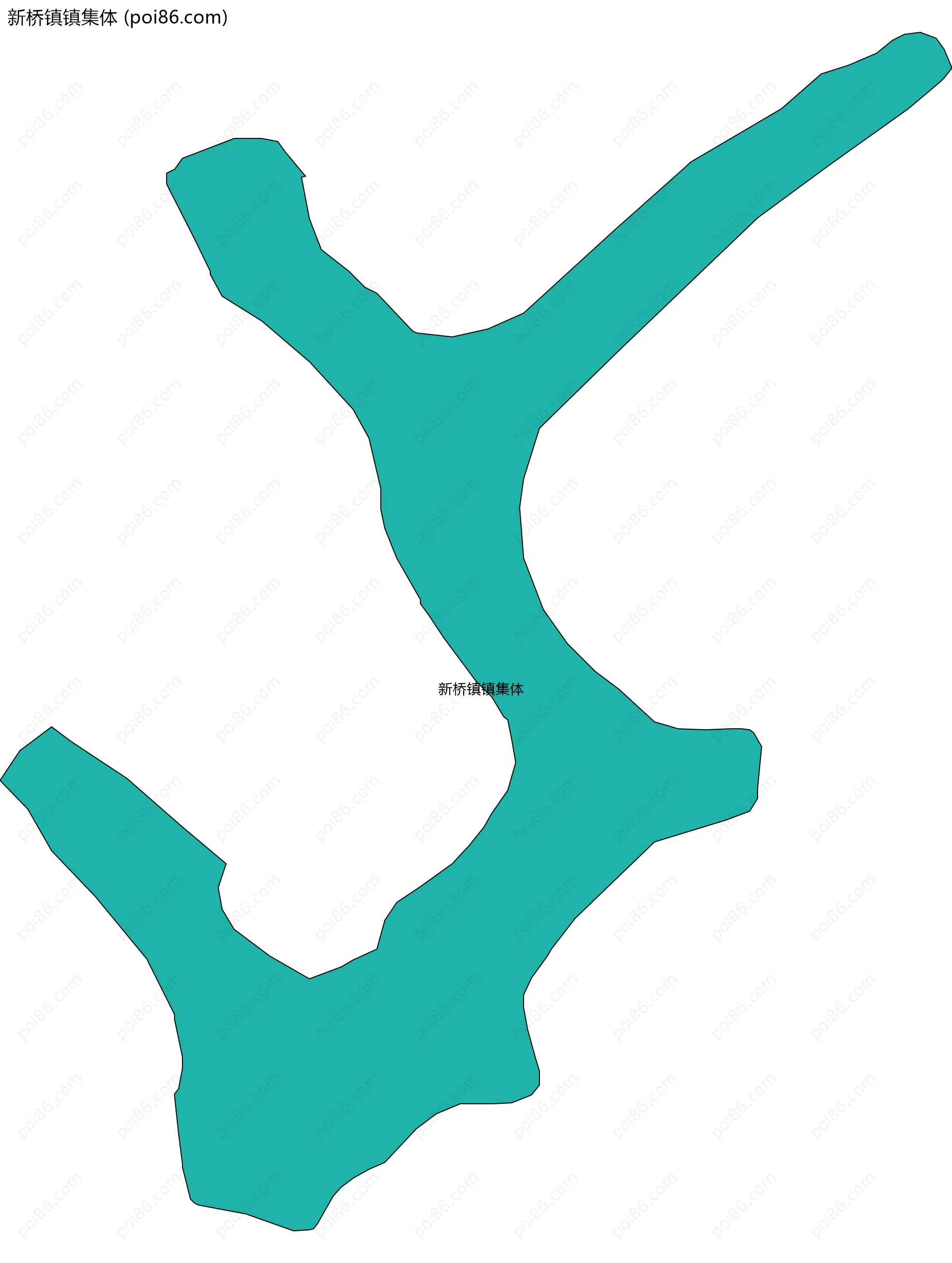 新桥镇镇集体边界地图