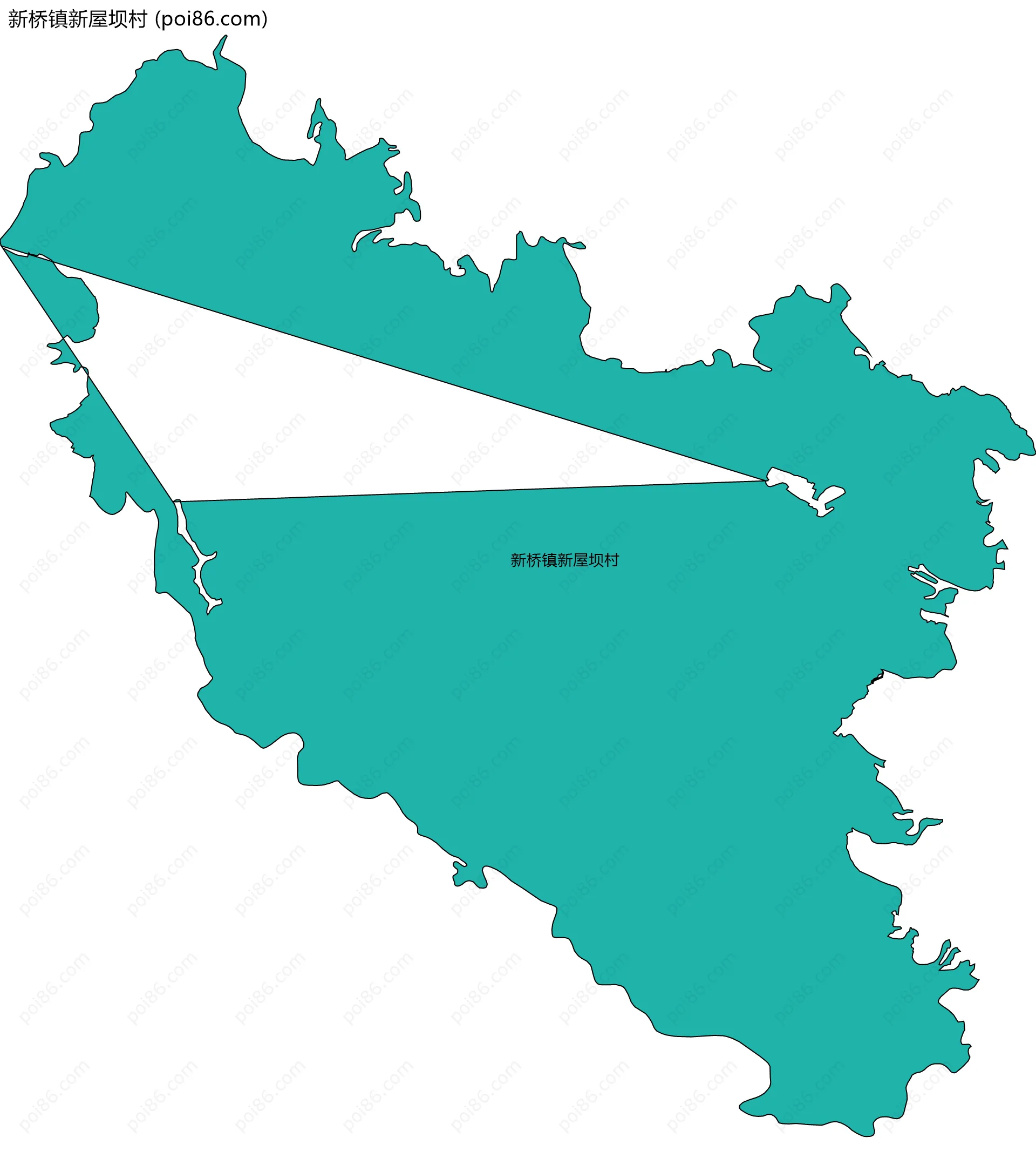 新桥镇新屋坝村边界地图