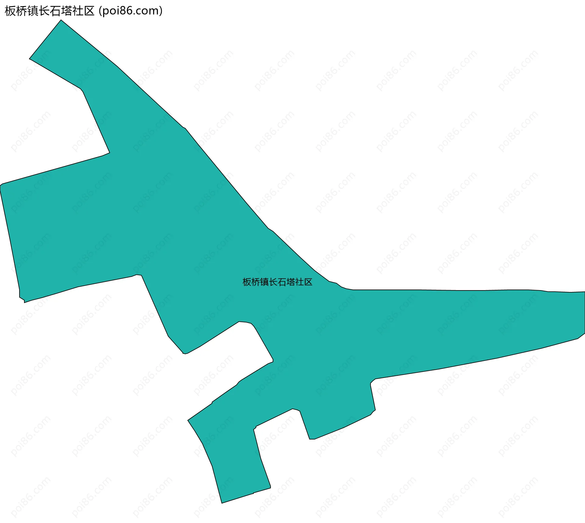 板桥镇长石塔社区边界地图