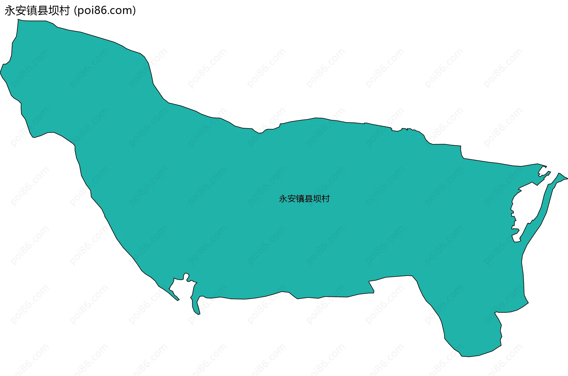 永安镇县坝村边界地图