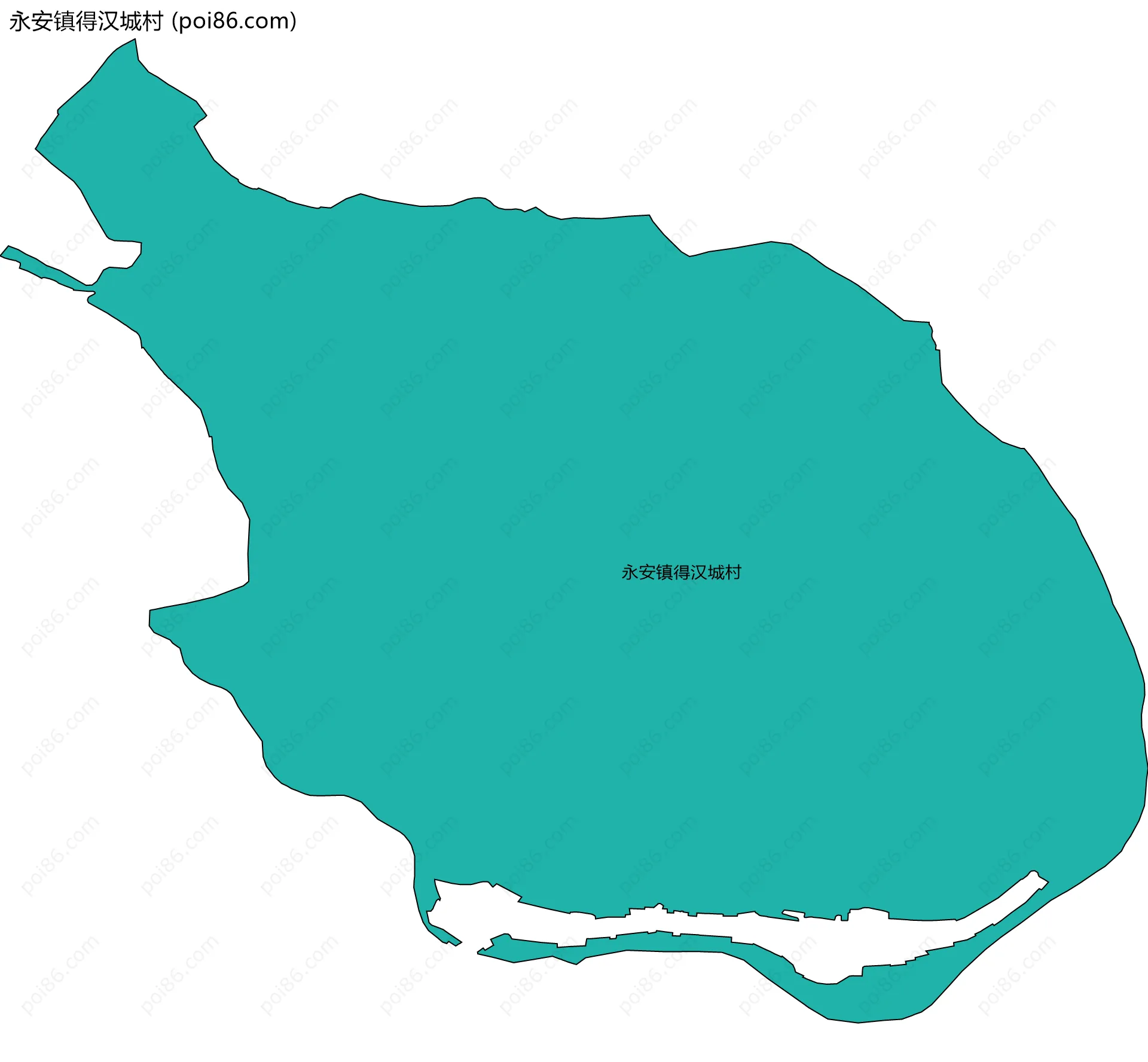永安镇得汉城村边界地图