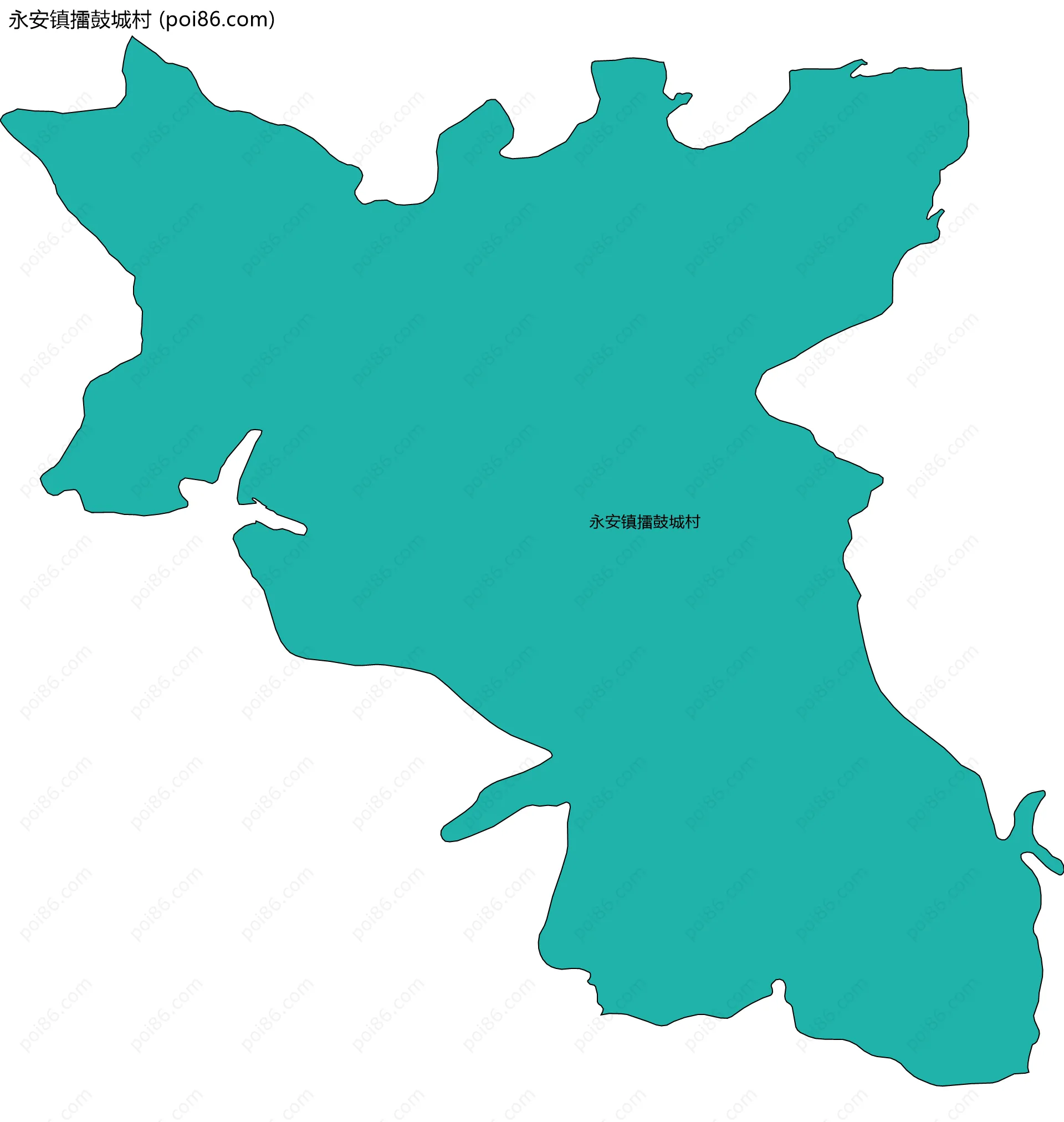 永安镇擂鼓城村边界地图