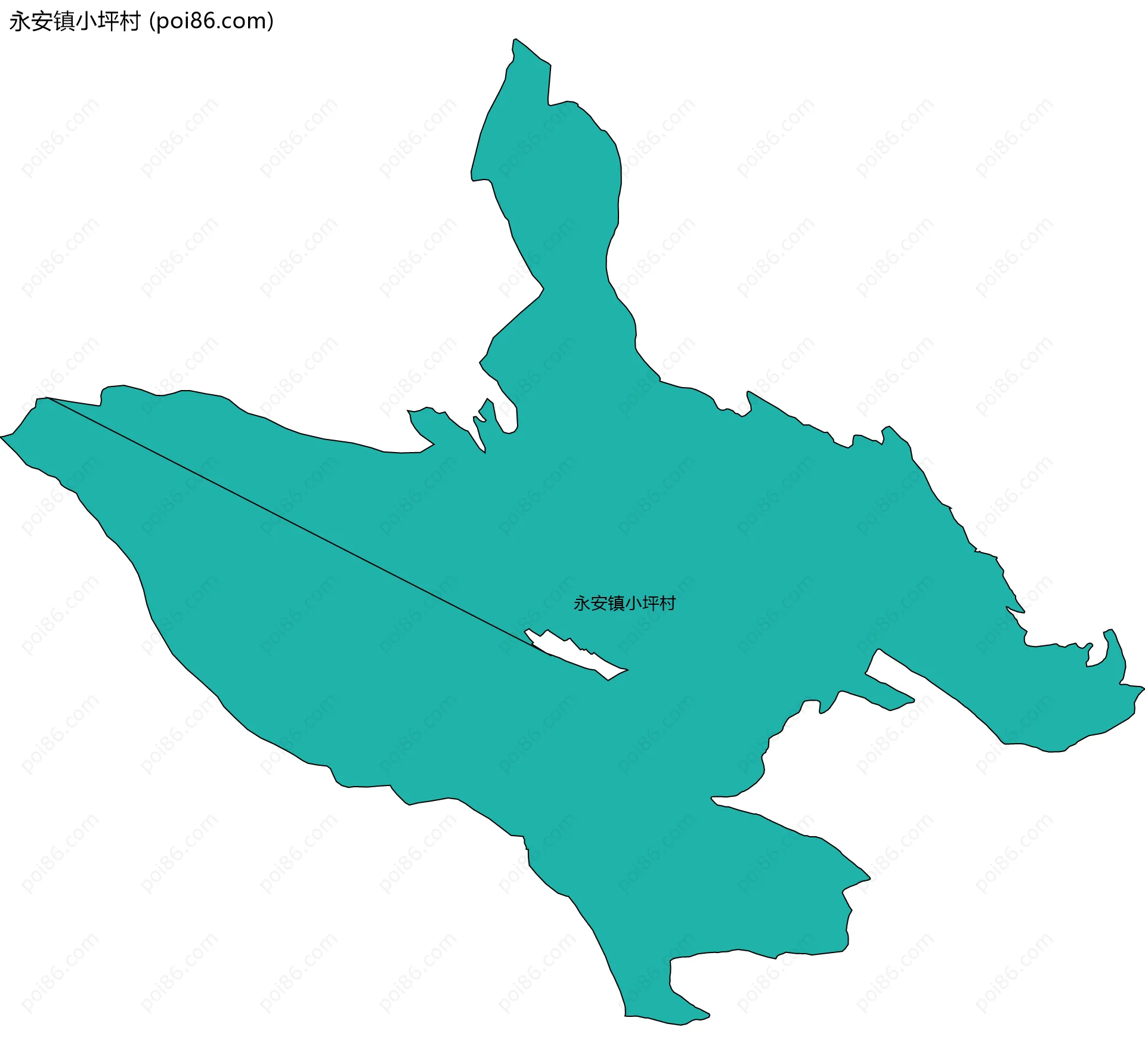 永安镇小坪村边界地图