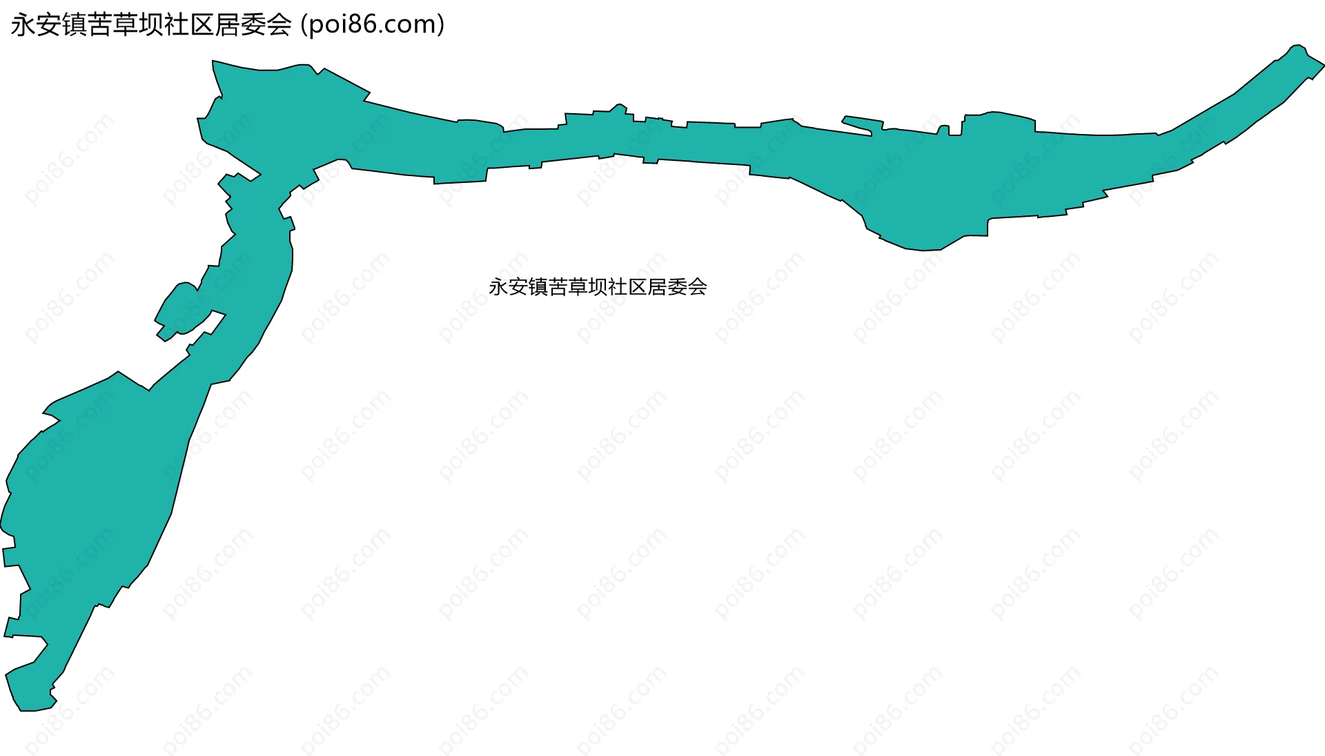 永安镇苦草坝社区居委会边界地图