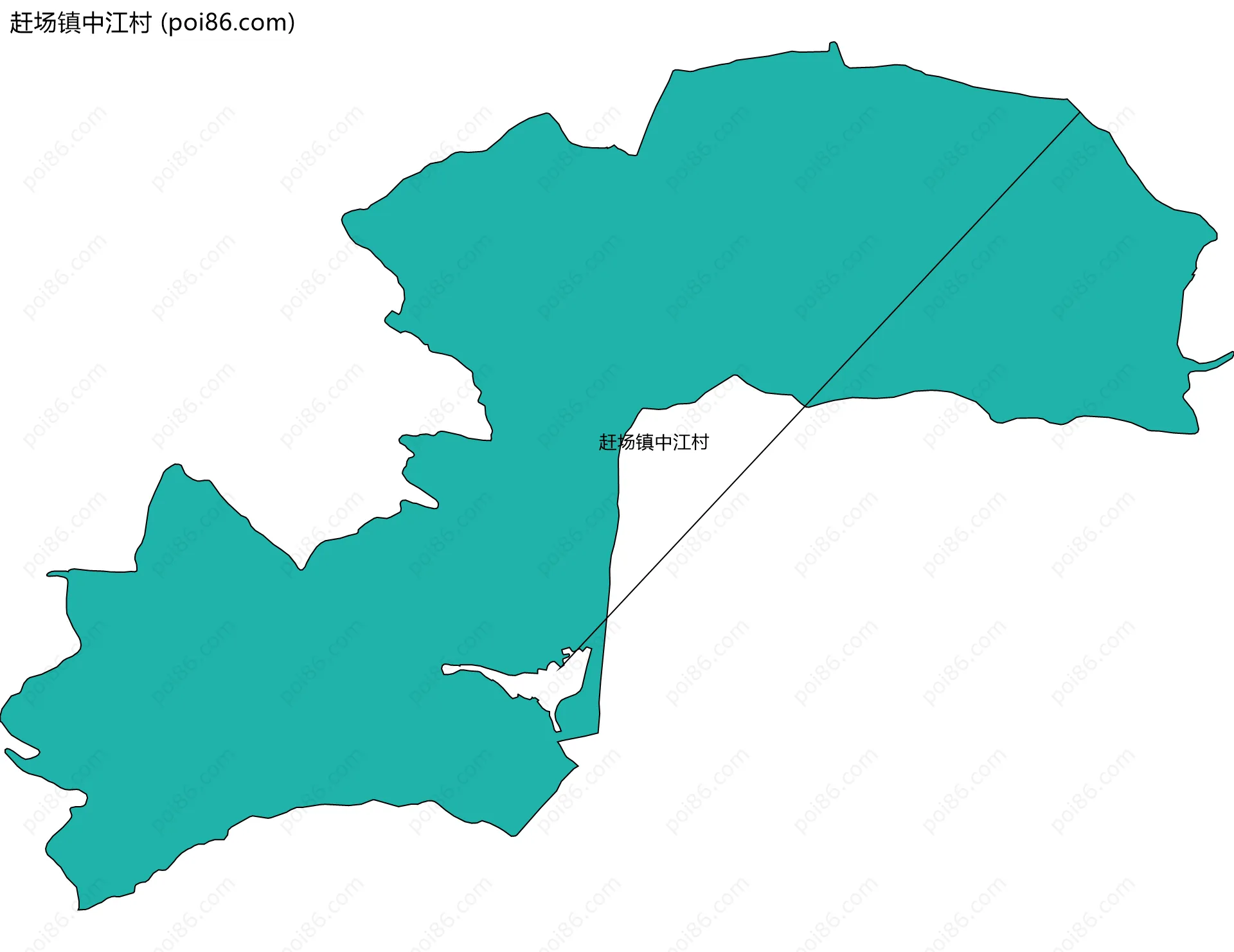 赶场镇中江村边界地图