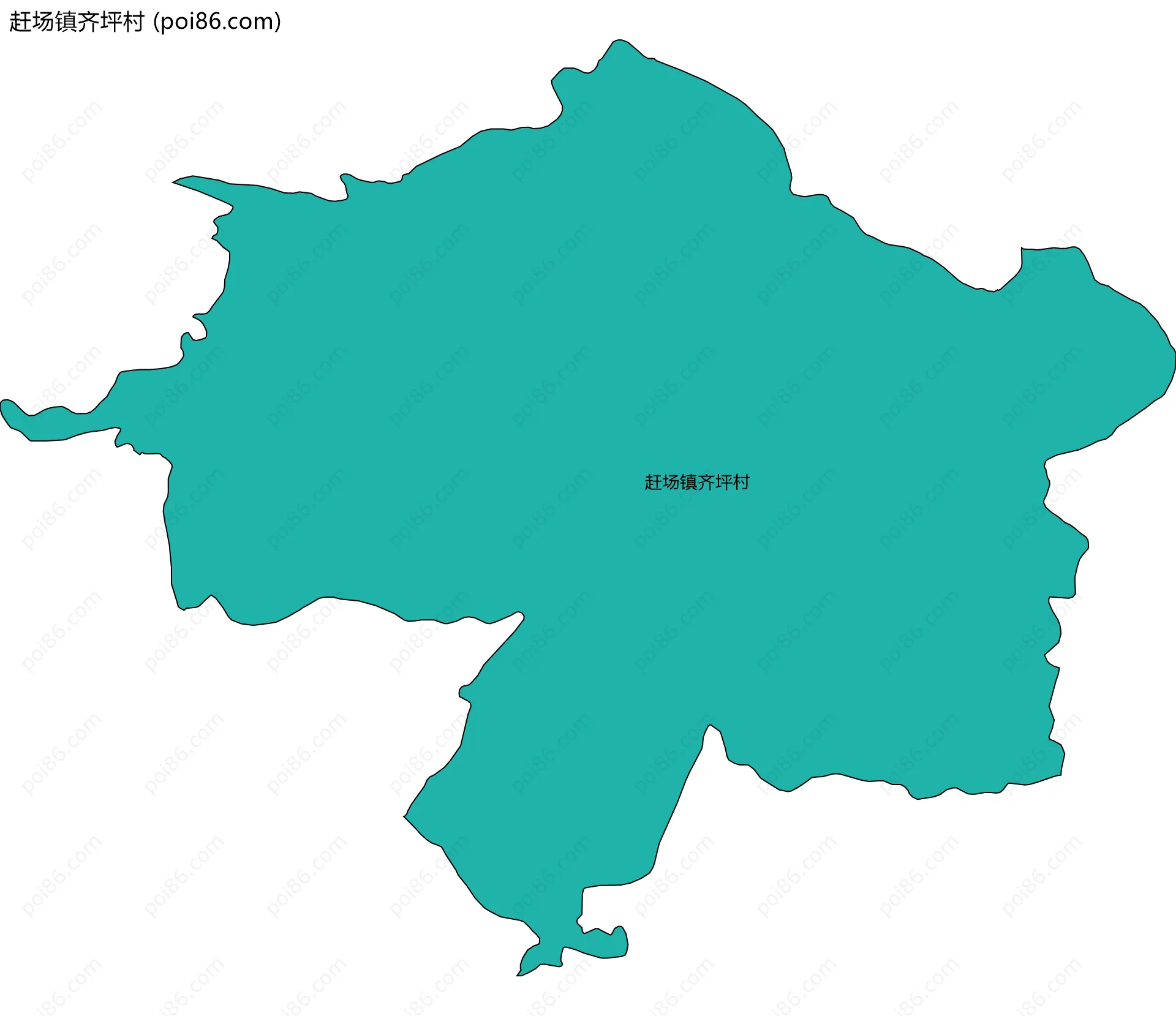 赶场镇齐坪村边界地图