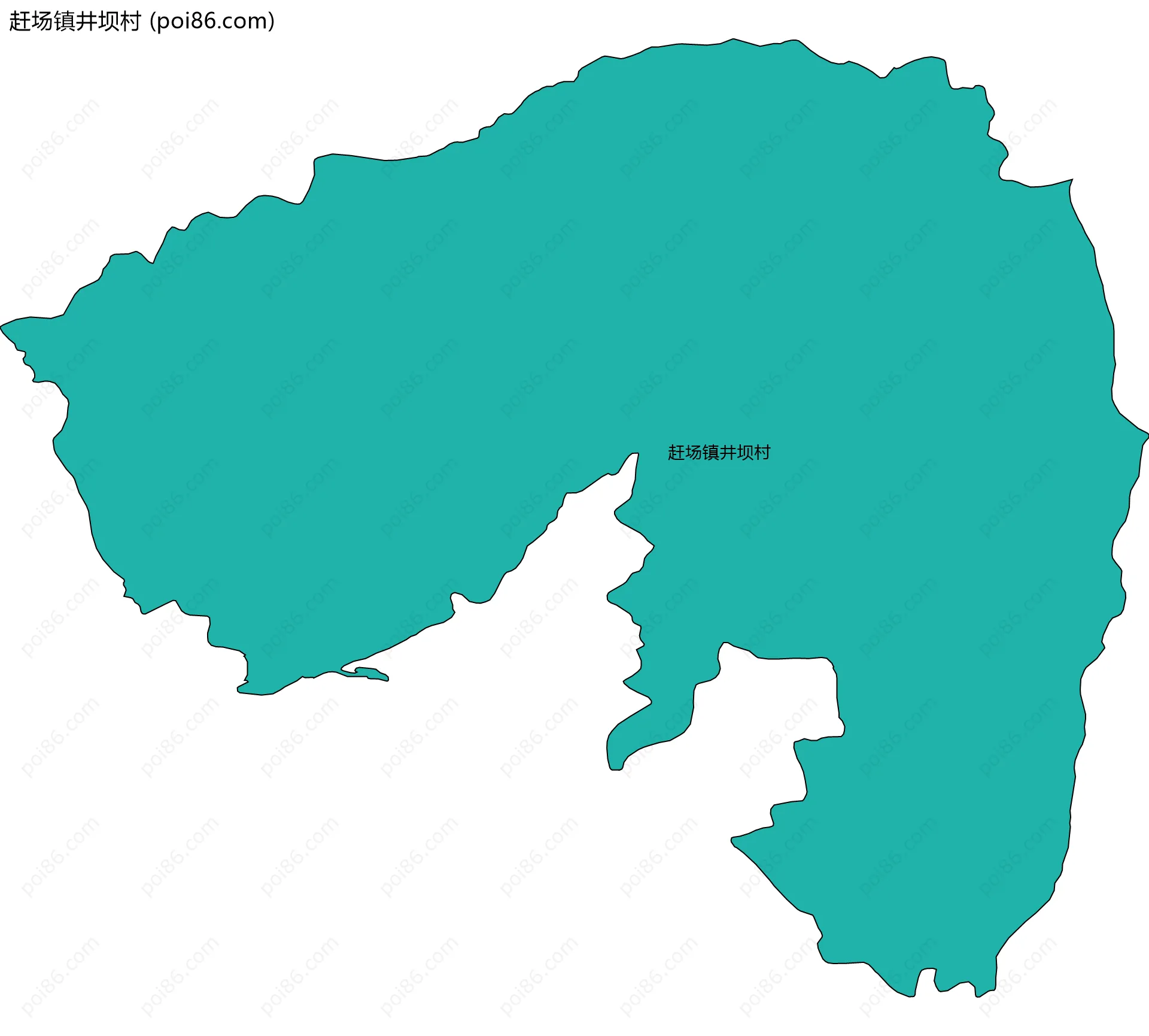 赶场镇井坝村边界地图