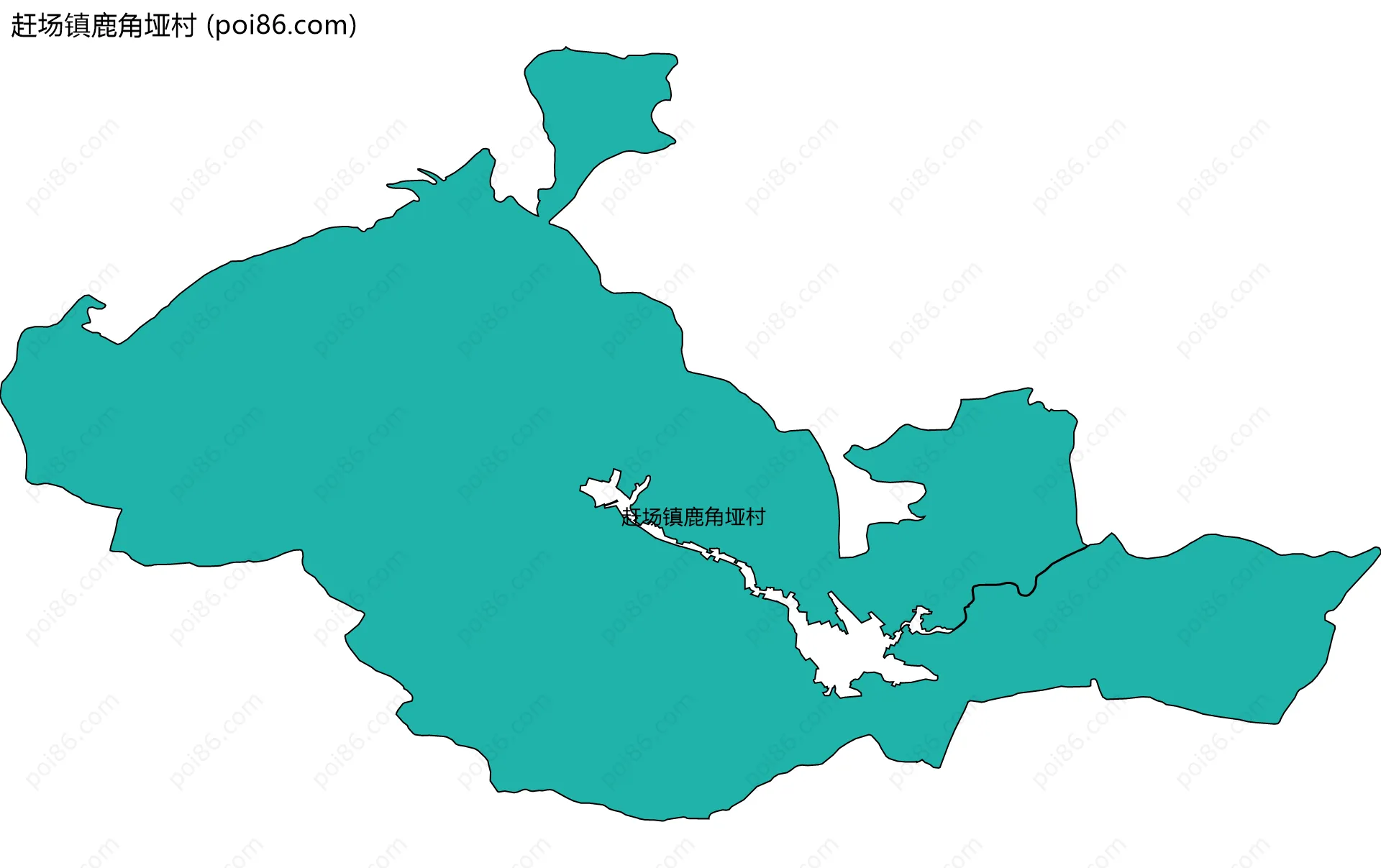 赶场镇鹿角垭村边界地图