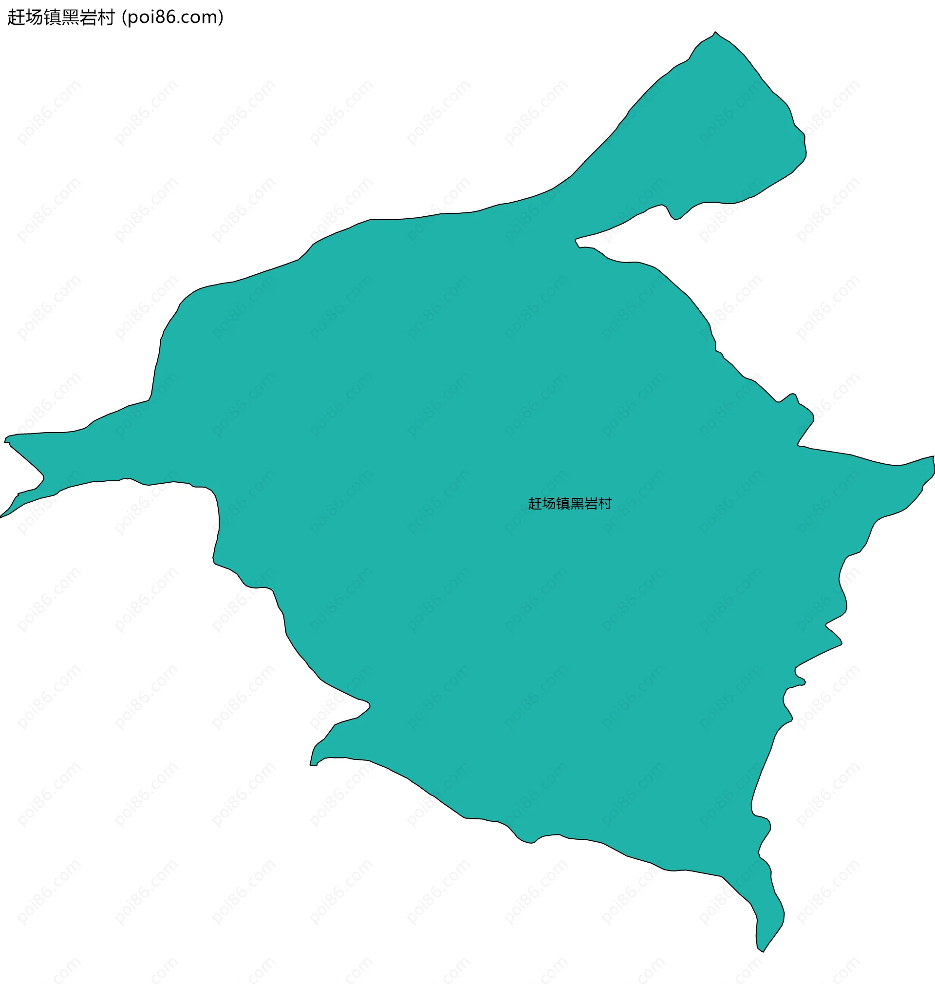 赶场镇黑岩村边界地图