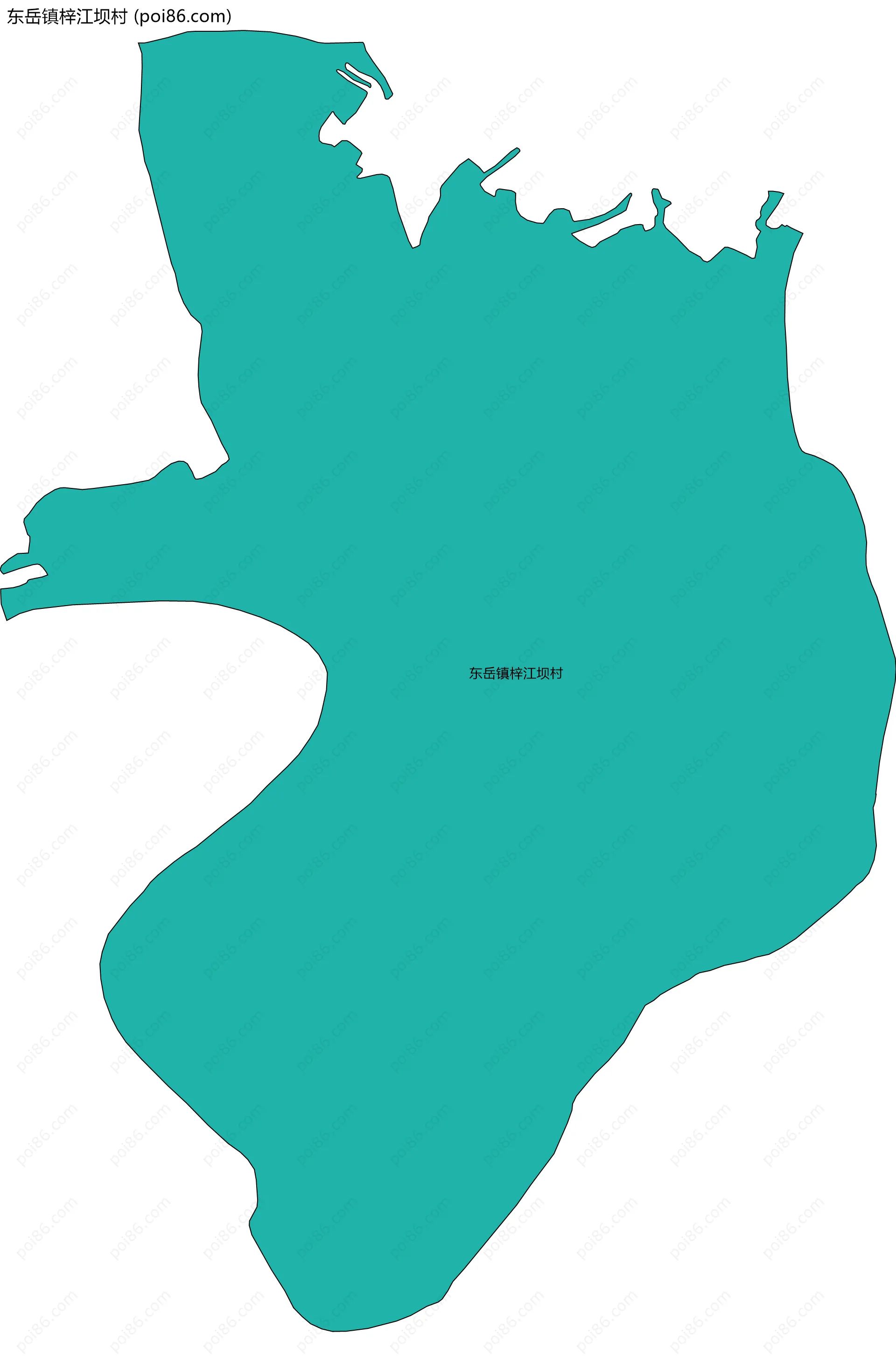 东岳镇梓江坝村边界地图