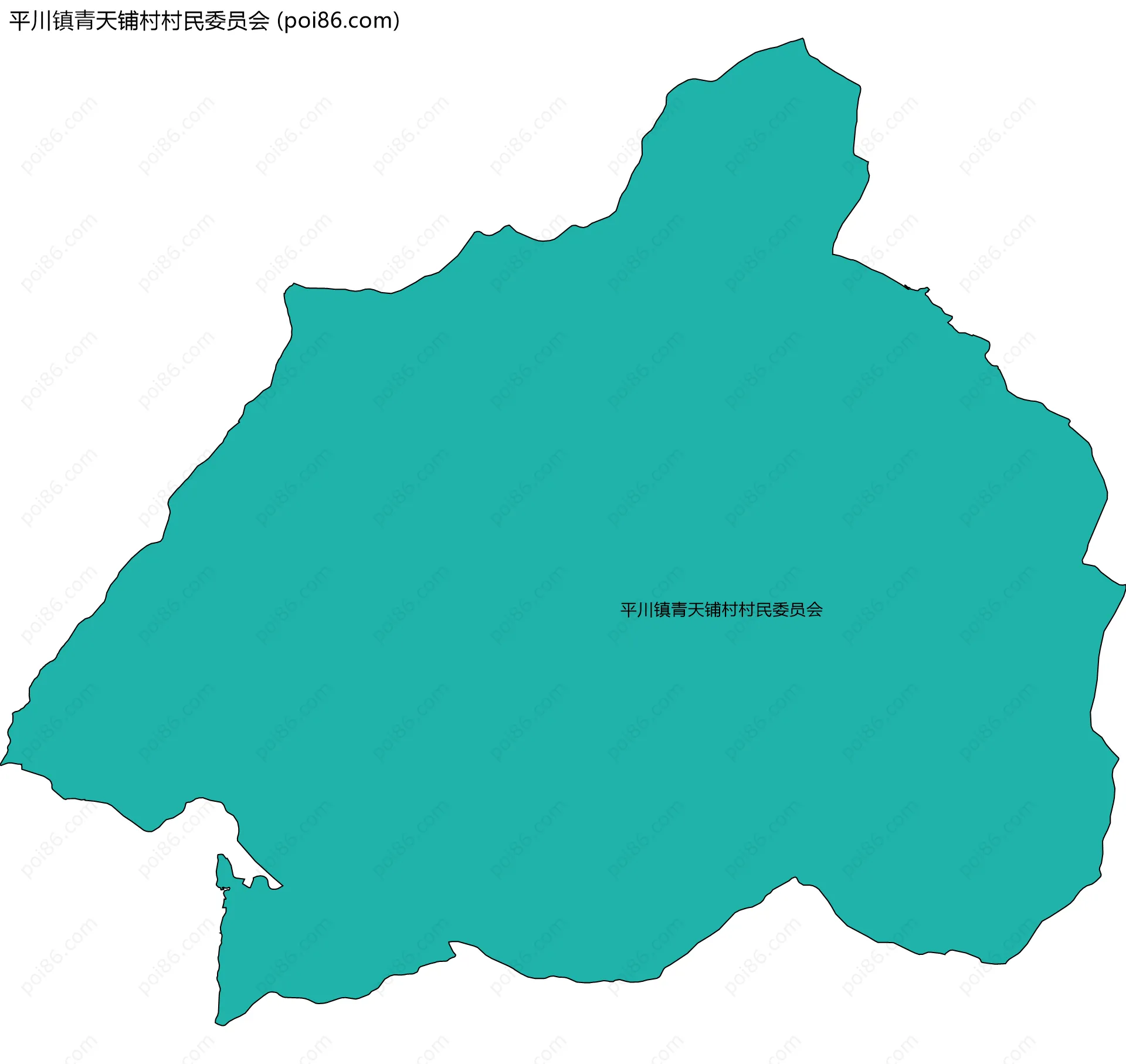 平川镇青天铺村村民委员会边界地图