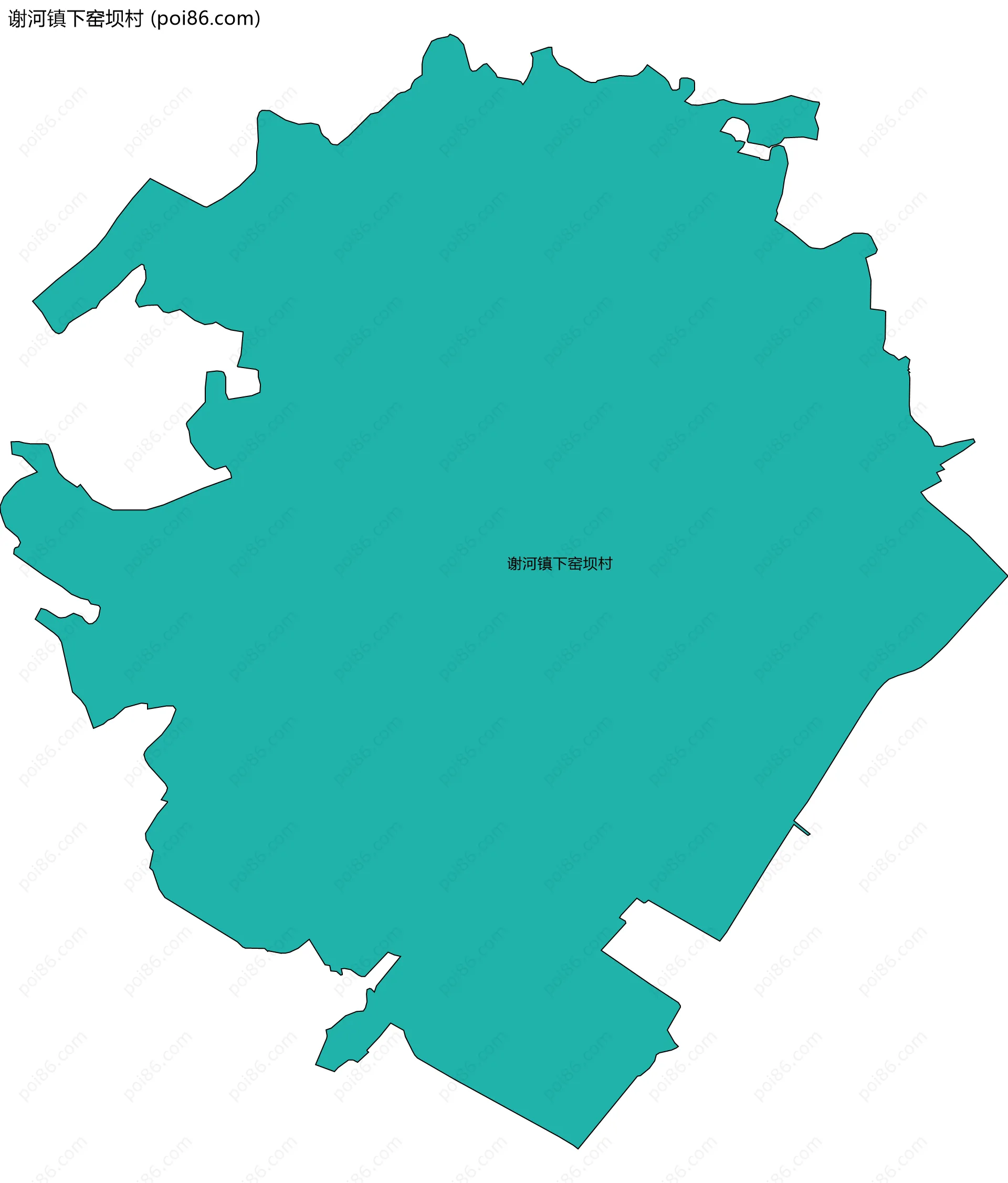 谢河镇下窑坝村边界地图