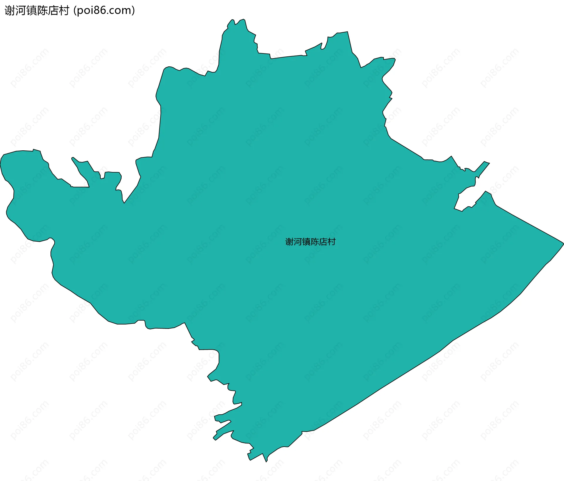 谢河镇陈店村边界地图