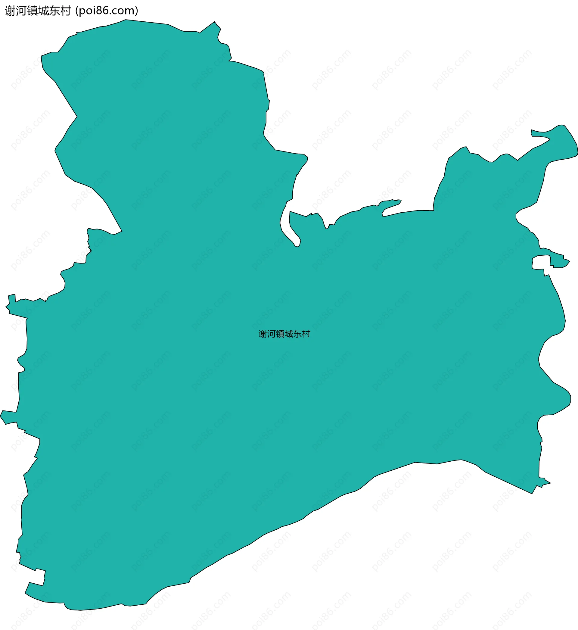 谢河镇城东村边界地图