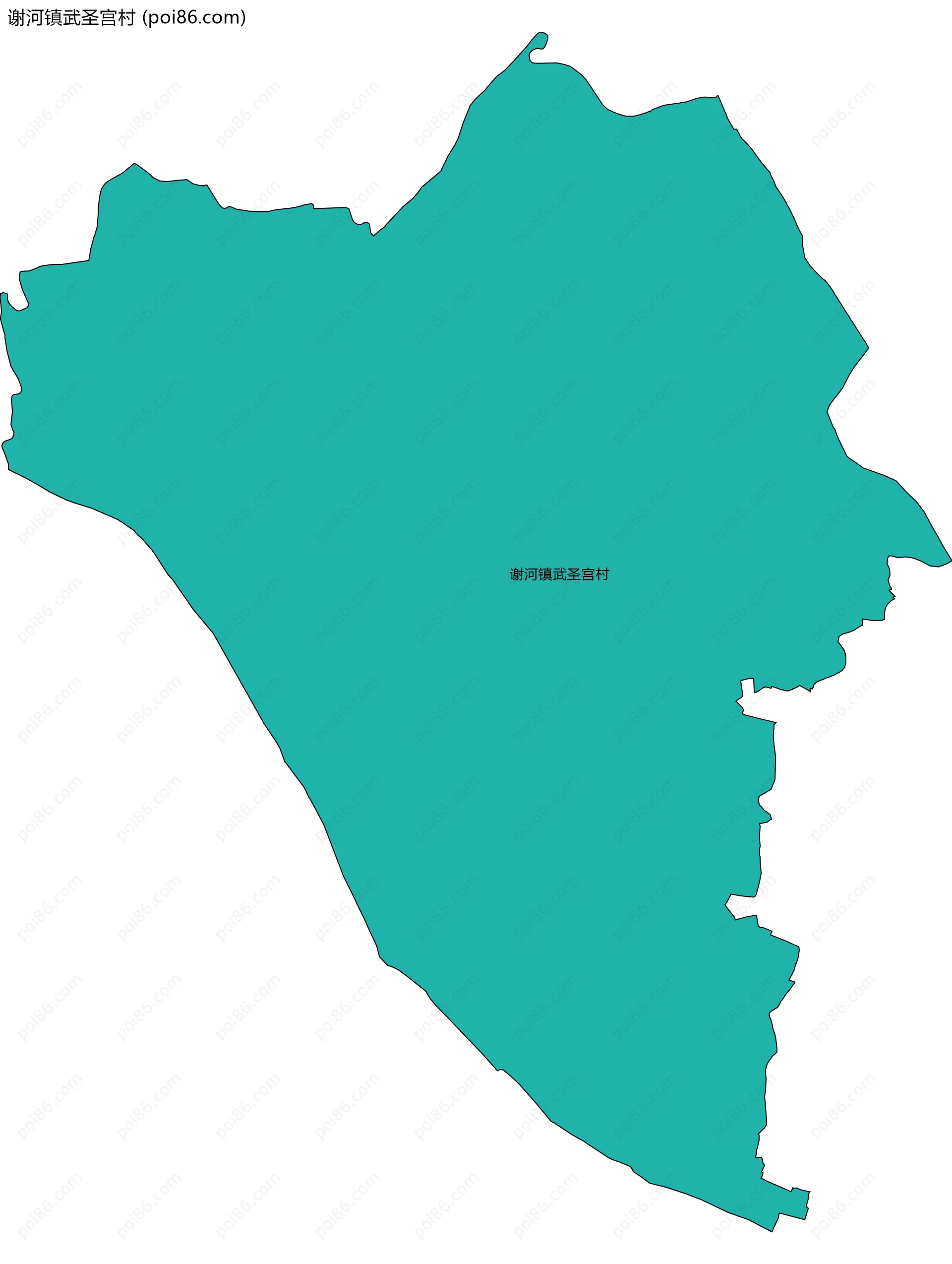 谢河镇武圣宫村边界地图