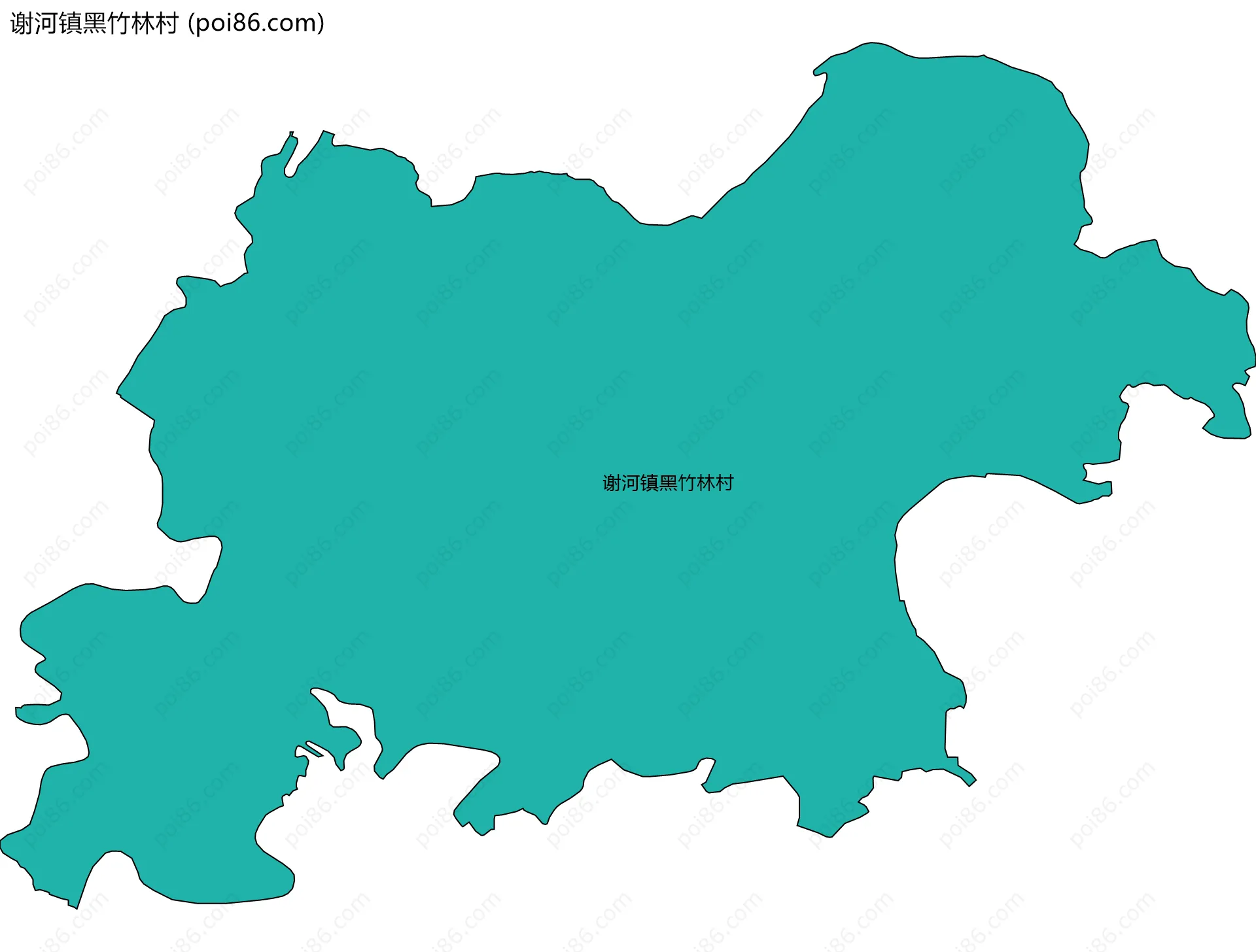 谢河镇黑竹林村边界地图