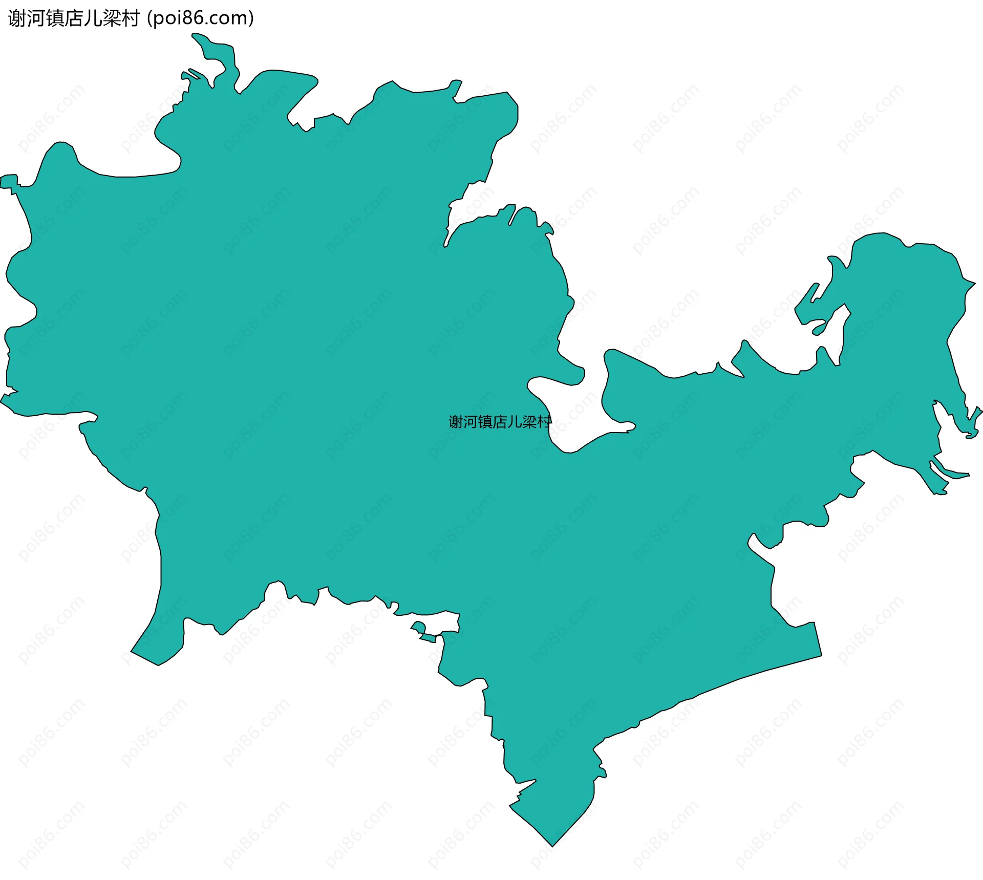 谢河镇店儿梁村边界地图