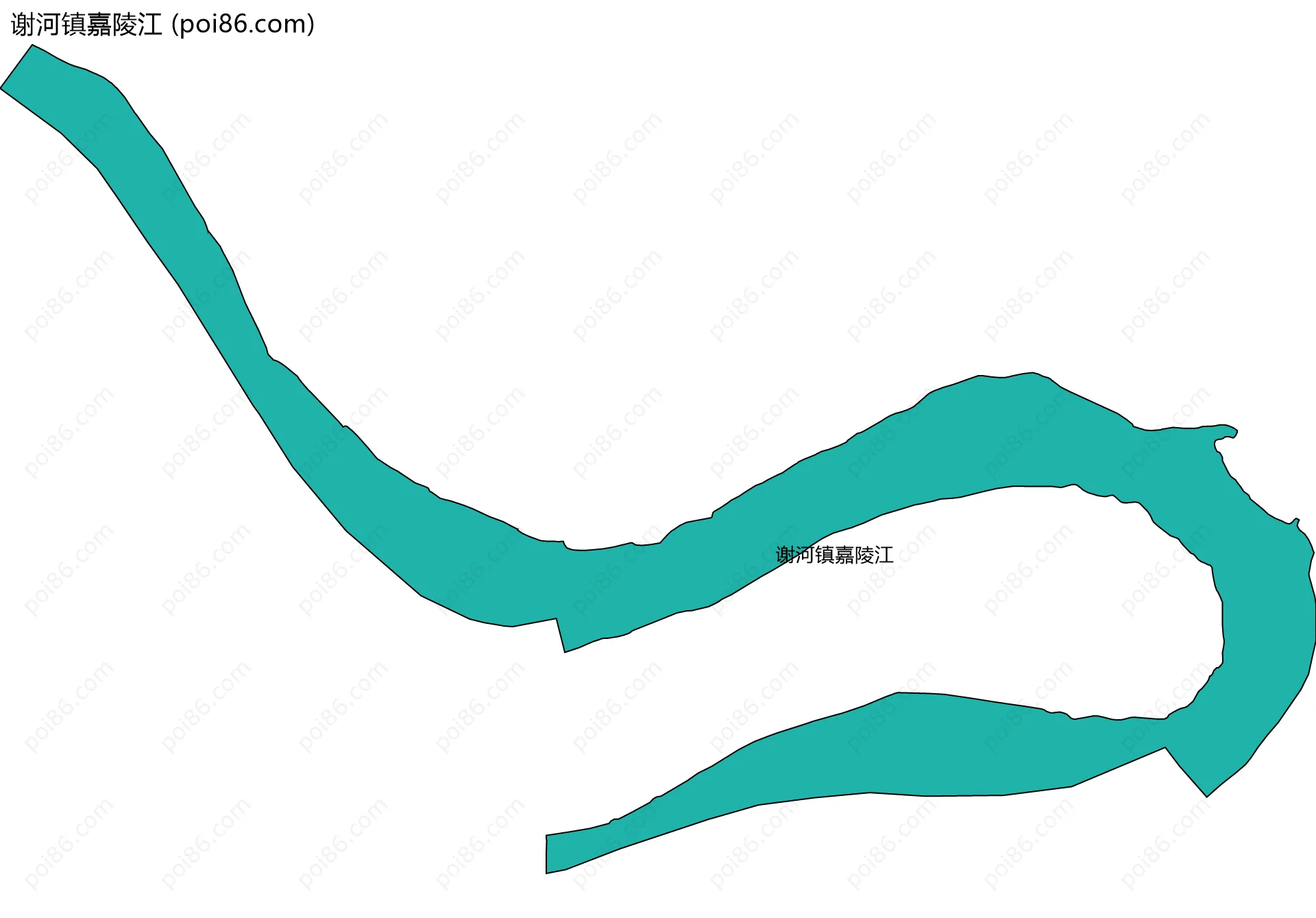 谢河镇嘉陵江边界地图