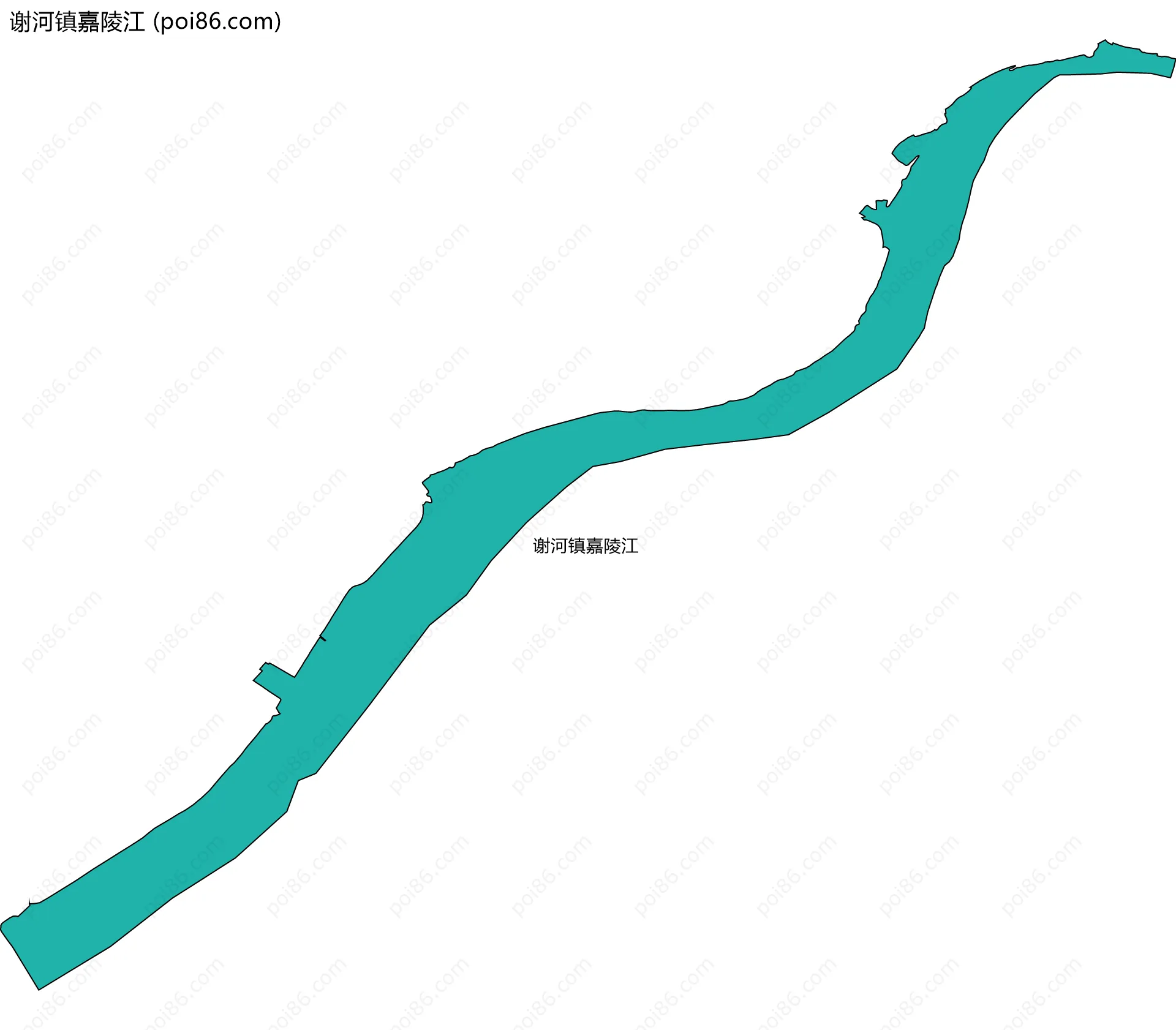 谢河镇嘉陵江边界地图